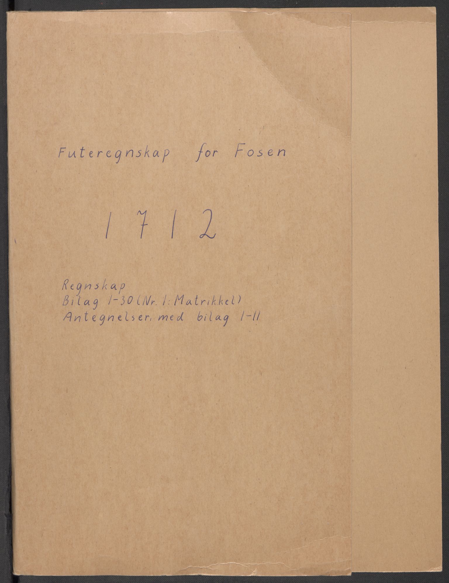 Rentekammeret inntil 1814, Reviderte regnskaper, Fogderegnskap, RA/EA-4092/R57/L3861: Fogderegnskap Fosen, 1712-1713, s. 2