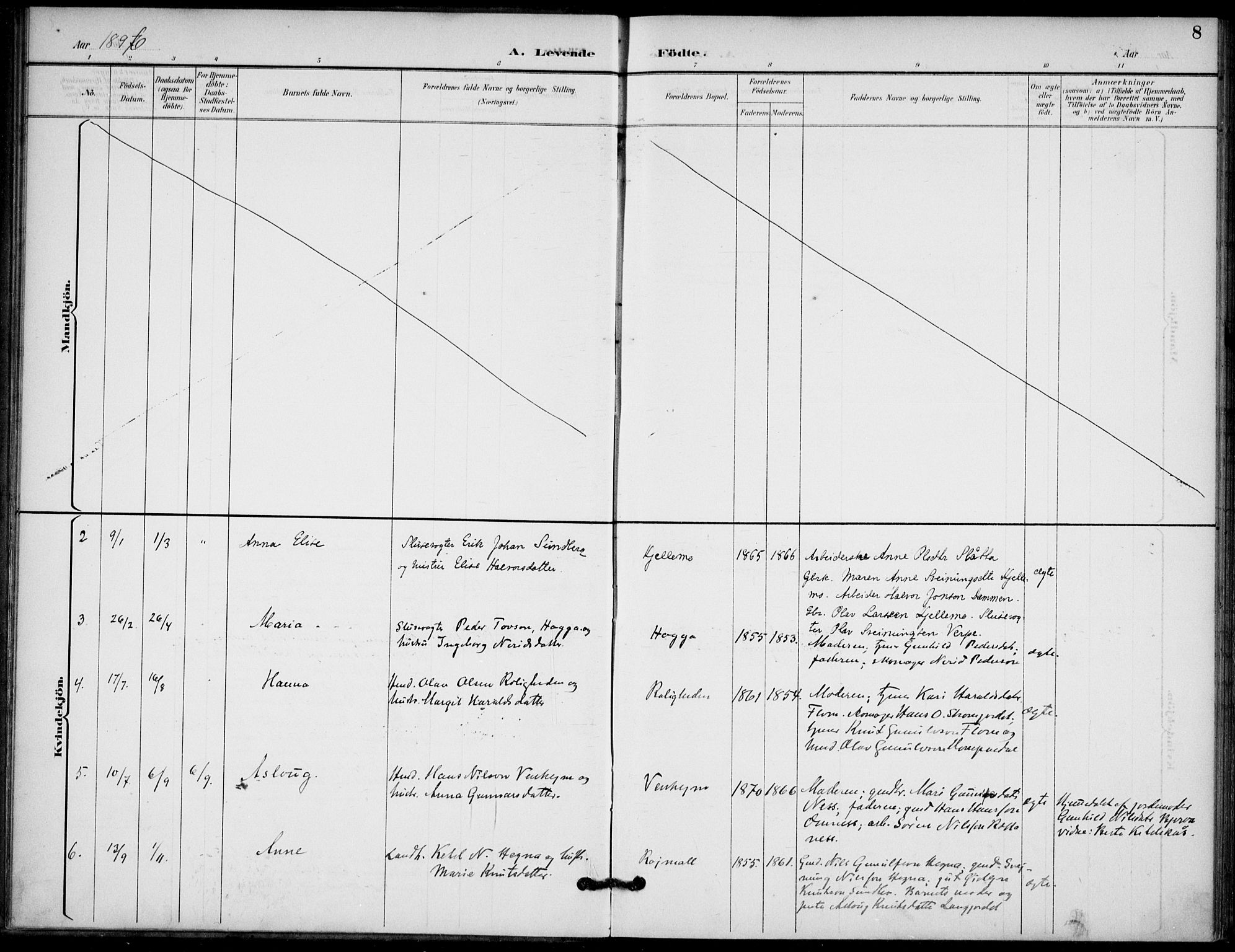 Lunde kirkebøker, AV/SAKO-A-282/F/Fb/L0004: Ministerialbok nr. II 4, 1892-1907, s. 8