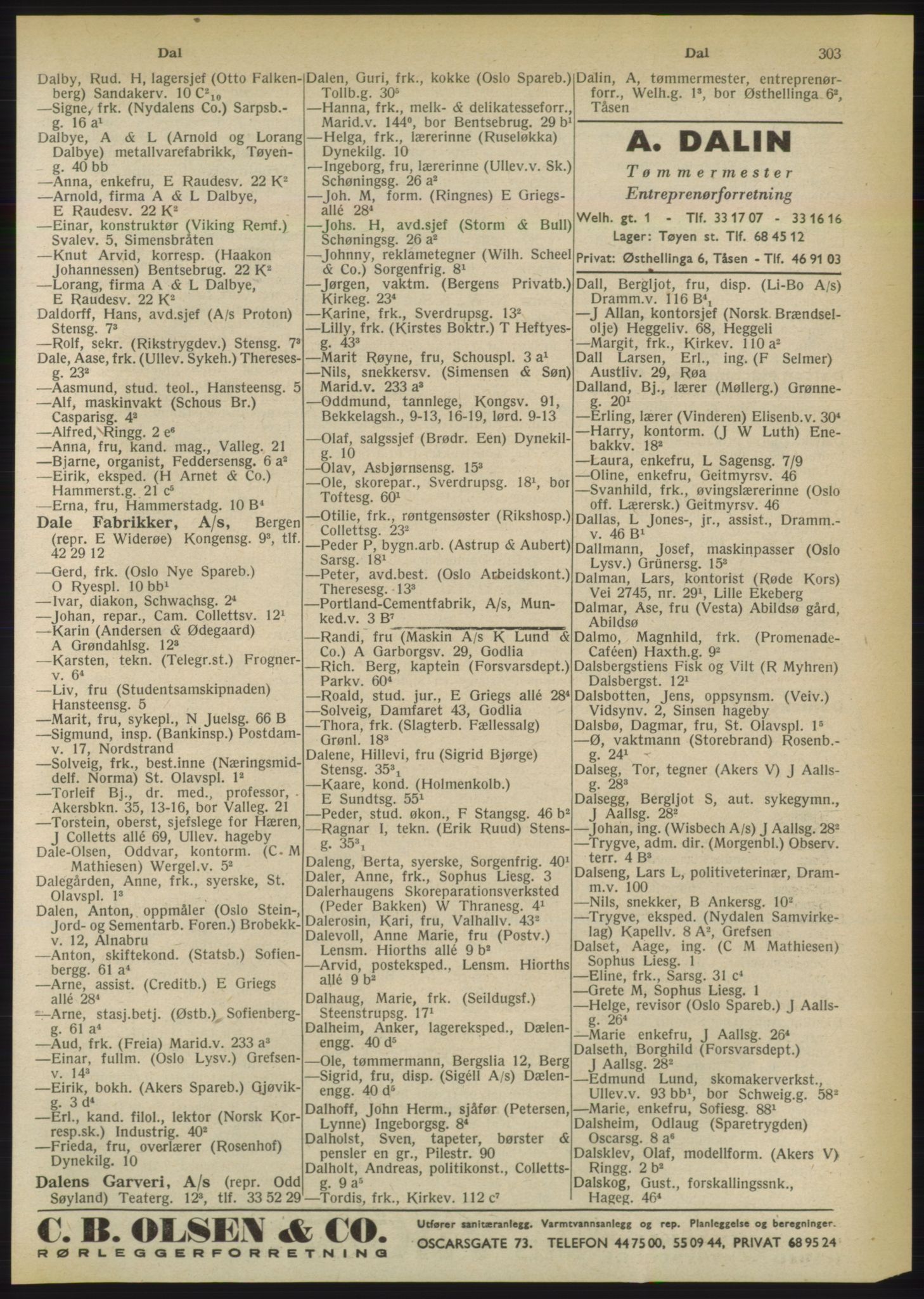 Kristiania/Oslo adressebok, PUBL/-, 1950, s. 303