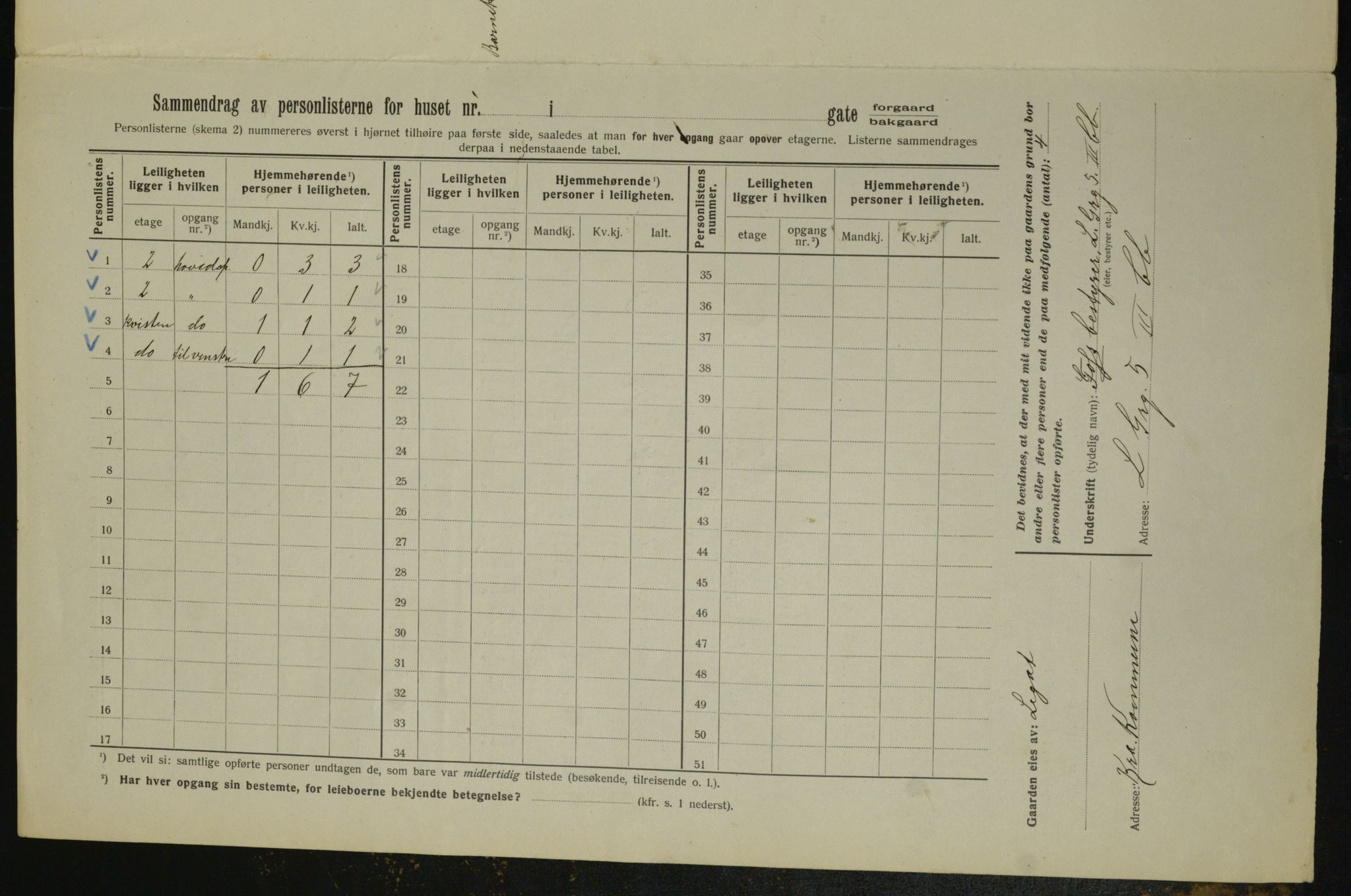 OBA, Kommunal folketelling 1.2.1913 for Kristiania, 1913, s. 14413