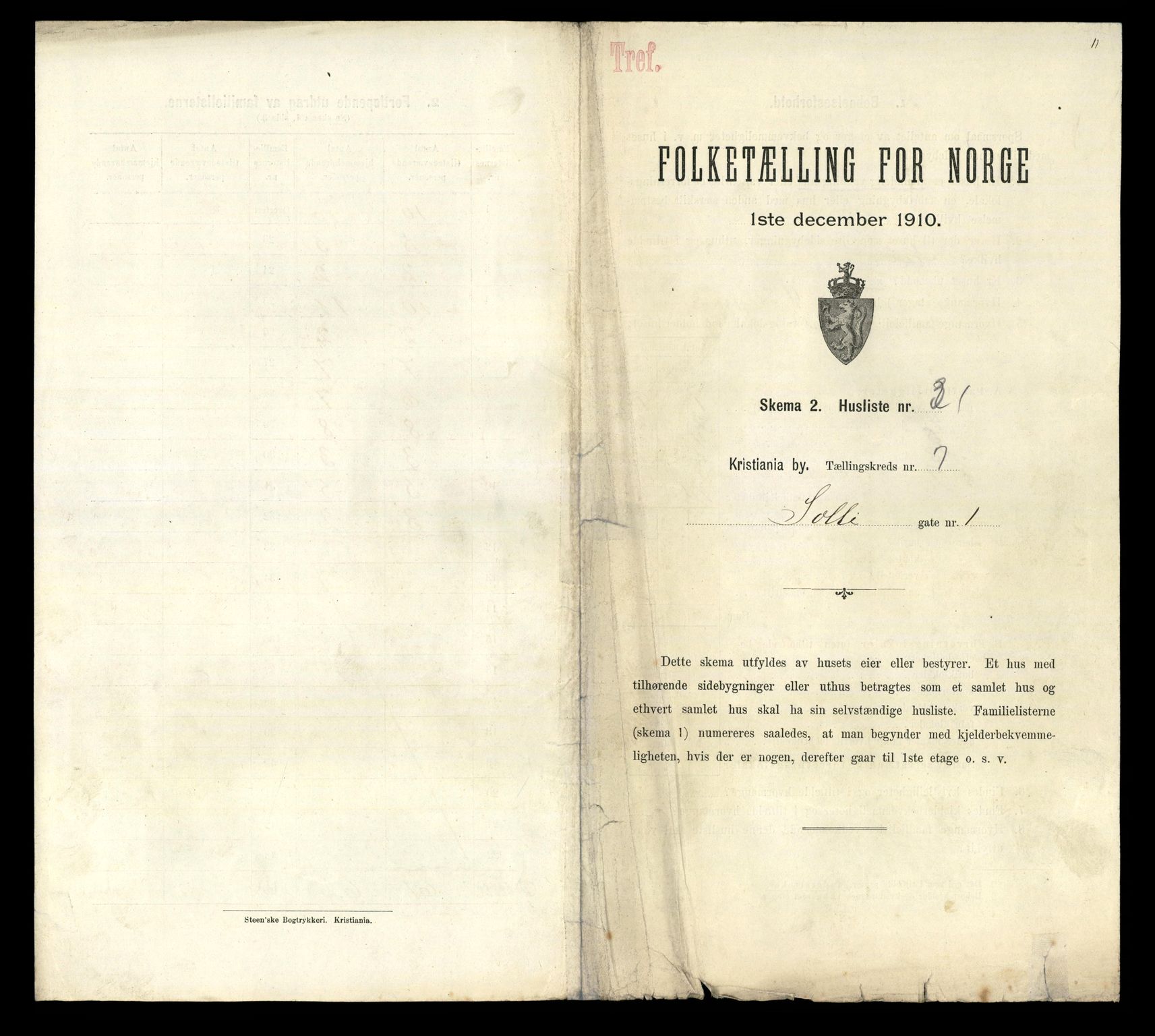 RA, Folketelling 1910 for 0301 Kristiania kjøpstad, 1910, s. 95087