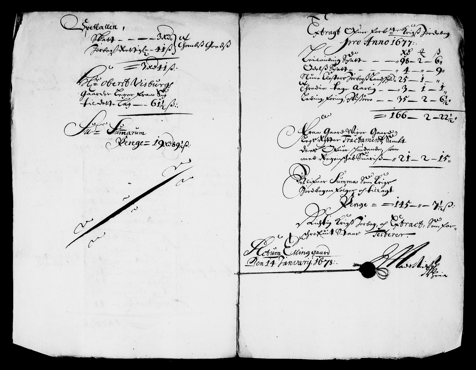 Rentekammeret inntil 1814, Reviderte regnskaper, Stiftamtstueregnskaper, Landkommissariatet på Akershus og Akershus stiftamt, AV/RA-EA-5869/R/Rb/L0127: Akershus stiftamt, 1677