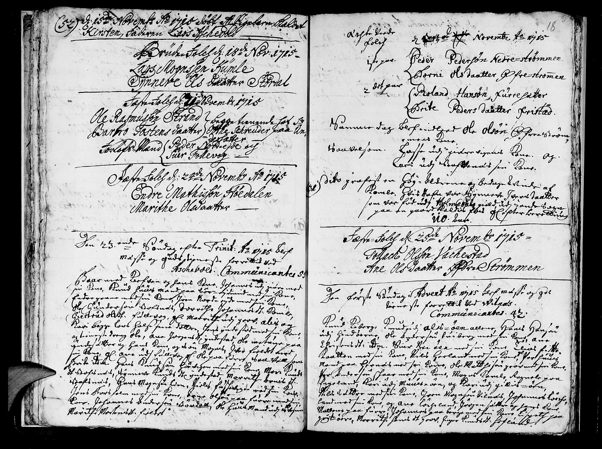 Askvoll sokneprestembete, AV/SAB-A-79501/H/Haa/Haaa/L0003: Ministerialbok nr. A 3, 1715-1718, s. 18