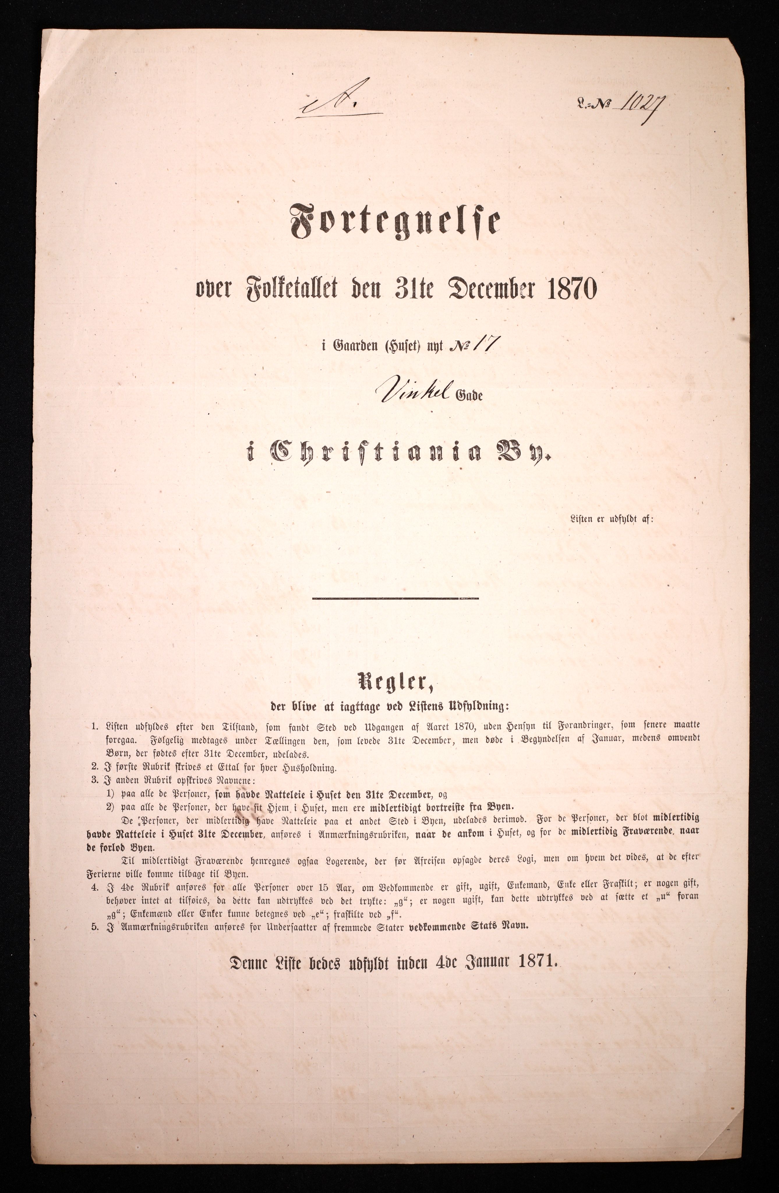 RA, Folketelling 1870 for 0301 Kristiania kjøpstad, 1870, s. 4600