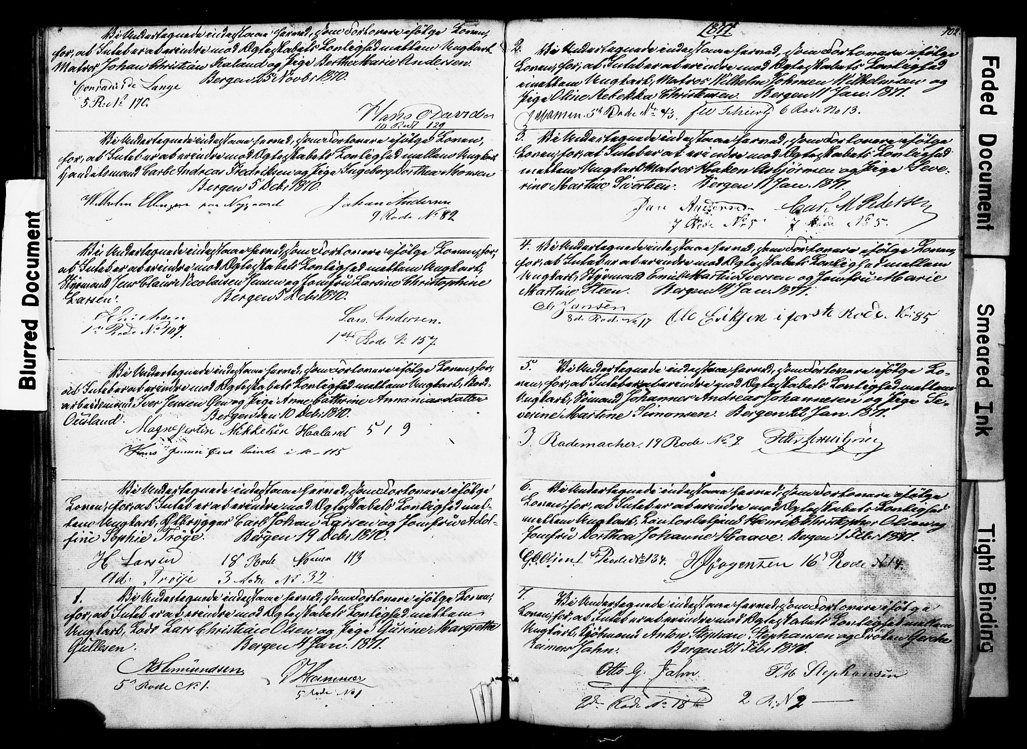 Nykirken Sokneprestembete, SAB/A-77101: Forlovererklæringer nr. II.5.3, 1846-1872, s. 102