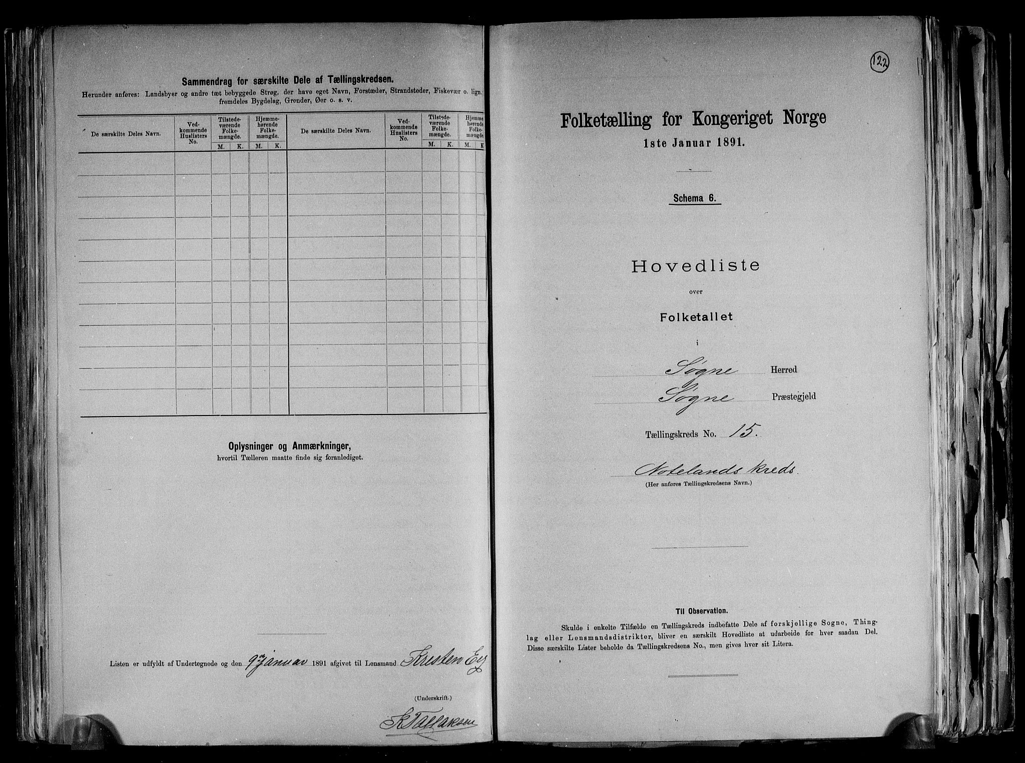 RA, Folketelling 1891 for 1018 Søgne herred, 1891, s. 38