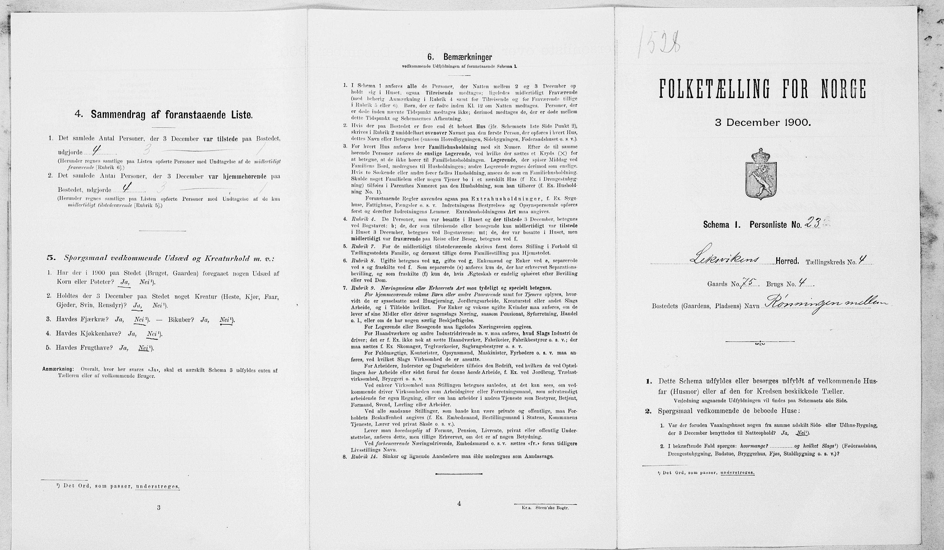 SAT, Folketelling 1900 for 1718 Leksvik herred, 1900, s. 510