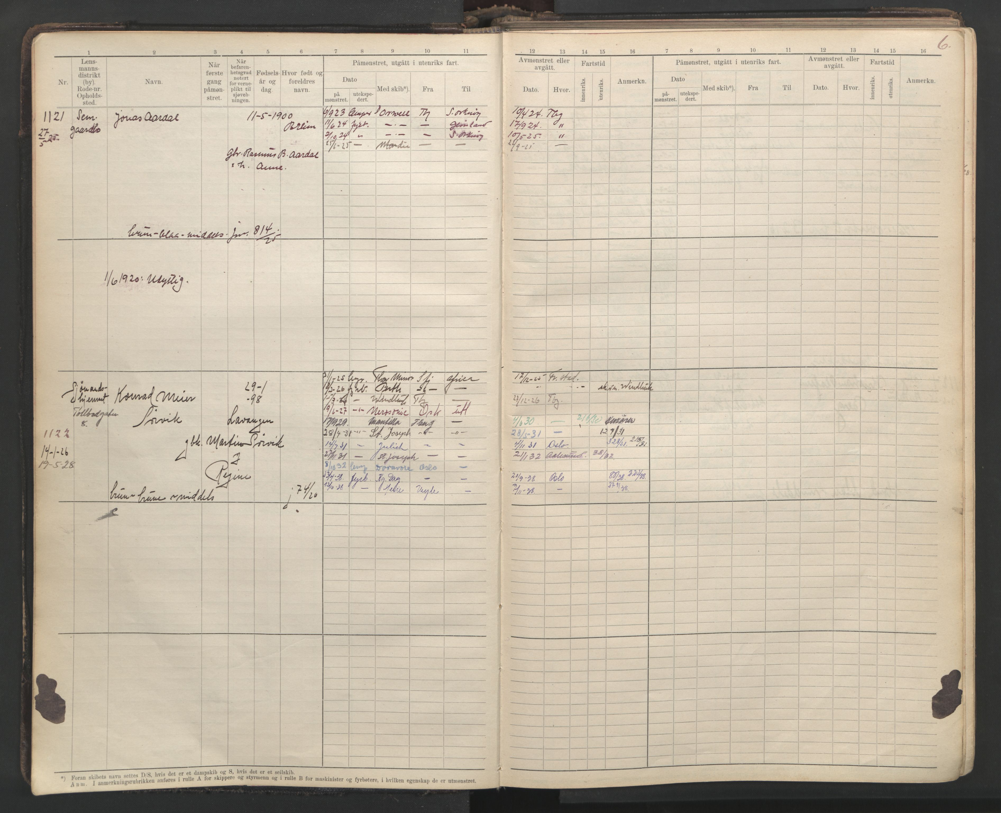 Tønsberg innrulleringskontor, AV/SAKO-A-786/F/Fe/L0003: Maskinist- og fyrbøterrulle Patent nr. 111-1734, 1924-1937, s. 9