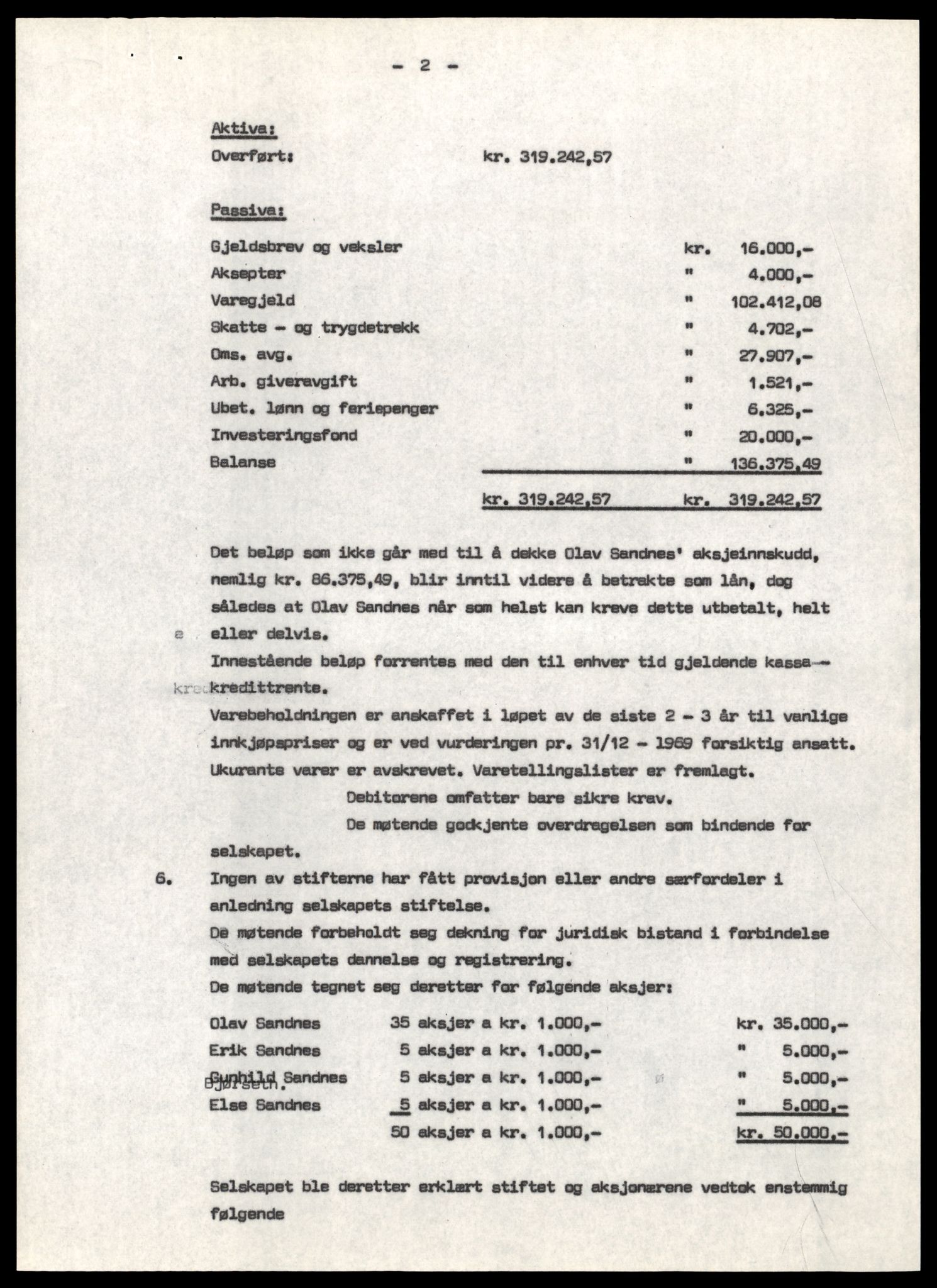 Namdal sorenskriveri, AV/SAT-A-4133/2/J/Jd/Jda/L0006: Bilag. Aksjeselskap, S-T, 1930-1990, s. 3