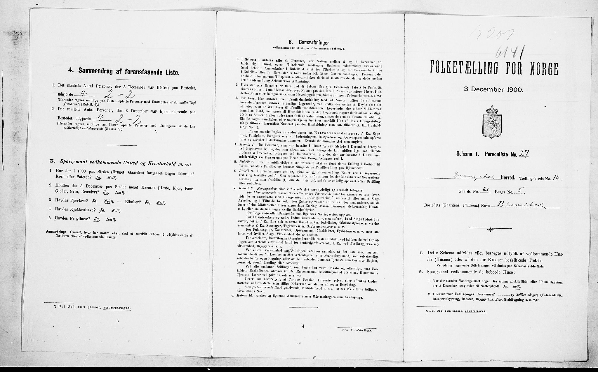 SAKO, Folketelling 1900 for 0817 Drangedal herred, 1900, s. 103