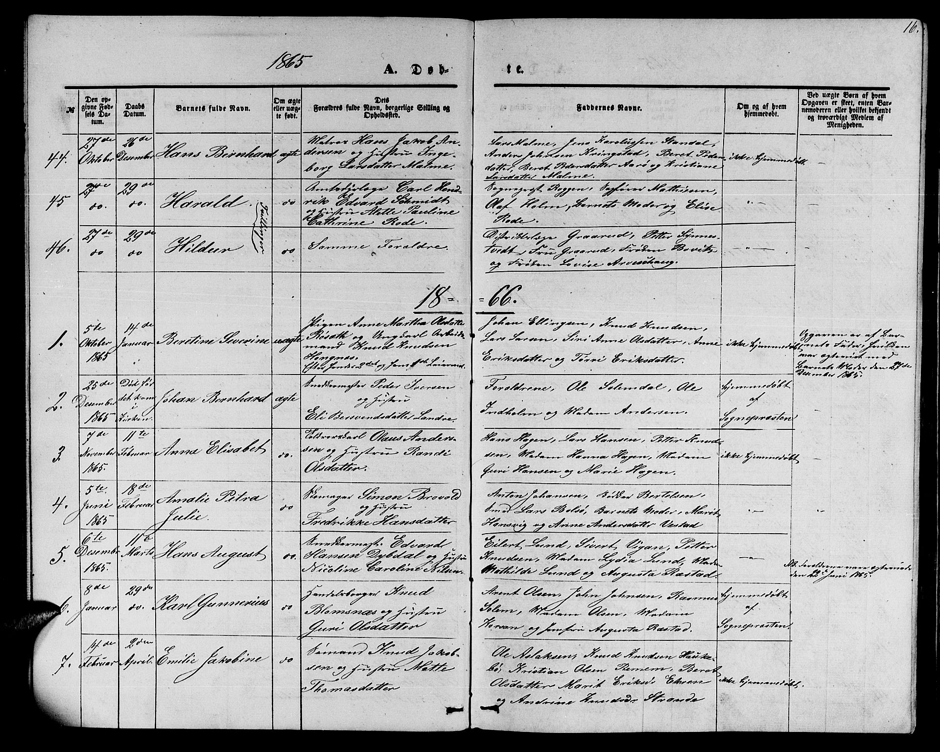 Ministerialprotokoller, klokkerbøker og fødselsregistre - Møre og Romsdal, SAT/A-1454/558/L0701: Klokkerbok nr. 558C02, 1862-1879, s. 16