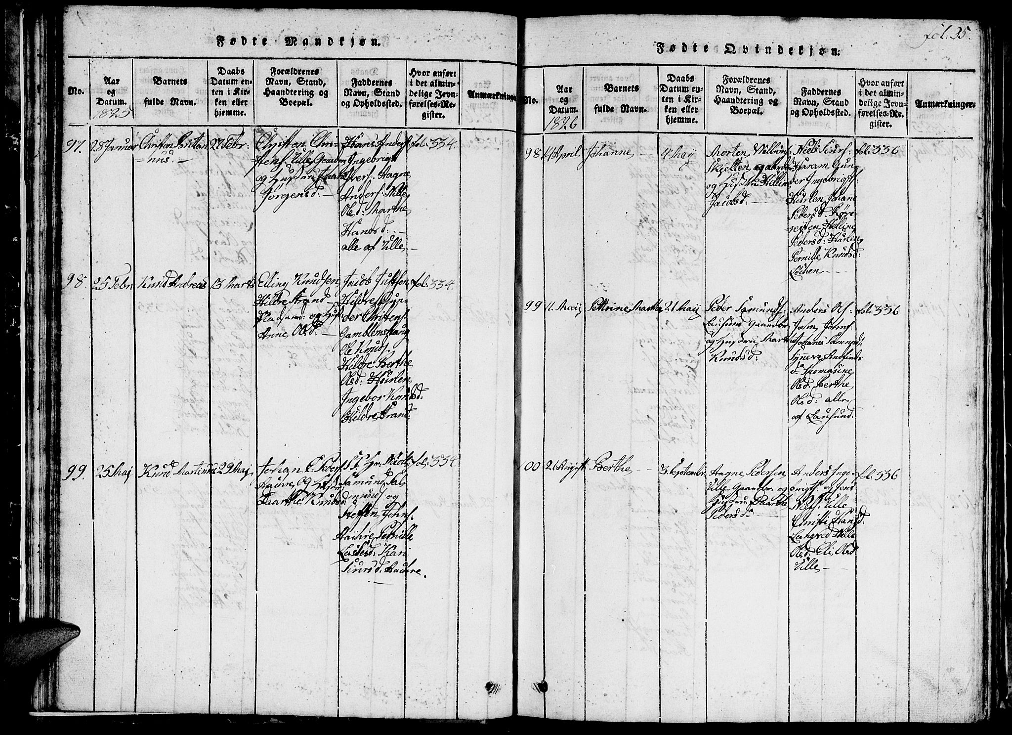 Ministerialprotokoller, klokkerbøker og fødselsregistre - Møre og Romsdal, AV/SAT-A-1454/536/L0506: Klokkerbok nr. 536C01, 1818-1859, s. 35