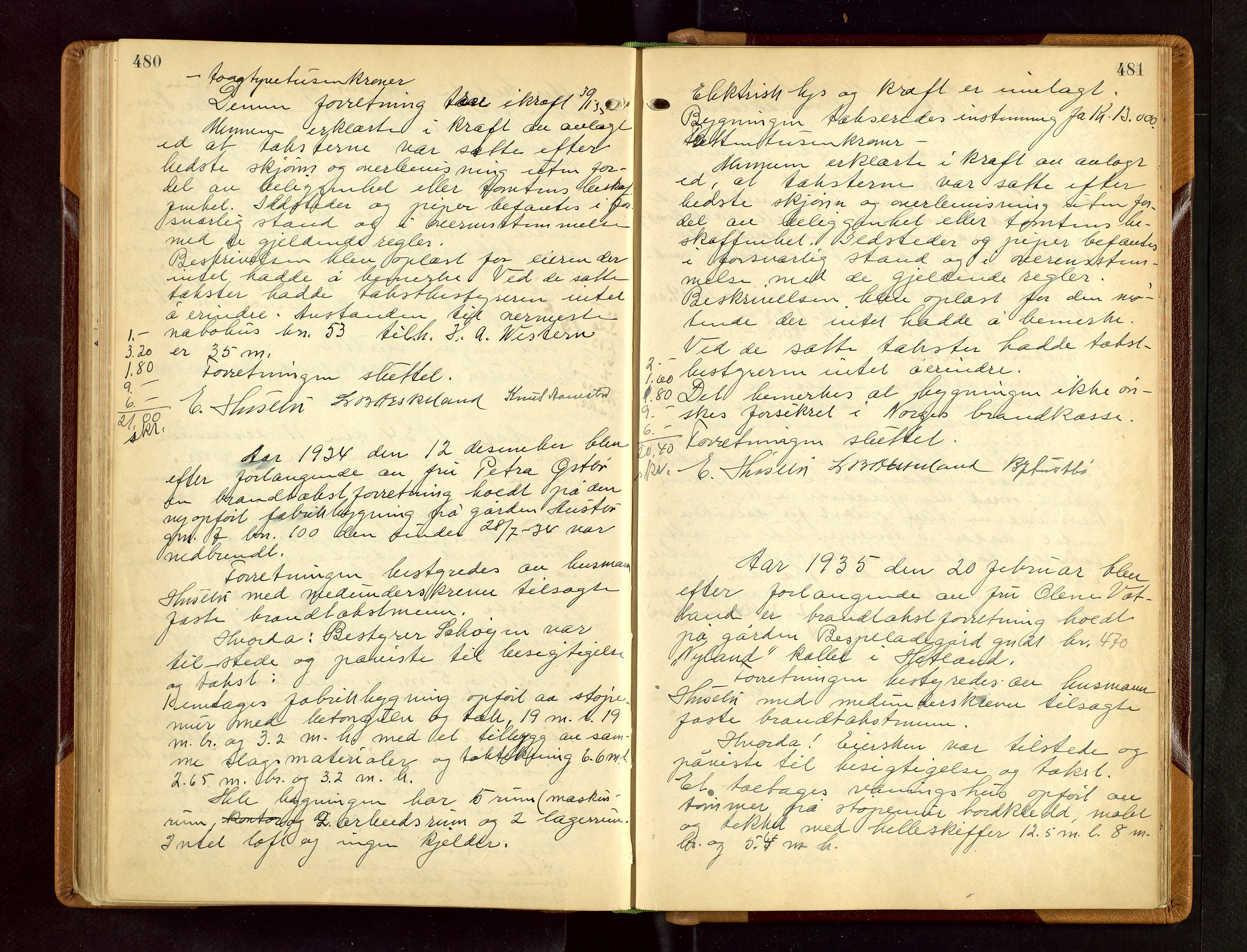 Hetland lensmannskontor, AV/SAST-A-100101/Goa/L0006: "Branntakstprotokoll", 1921-1938, s. 480-481