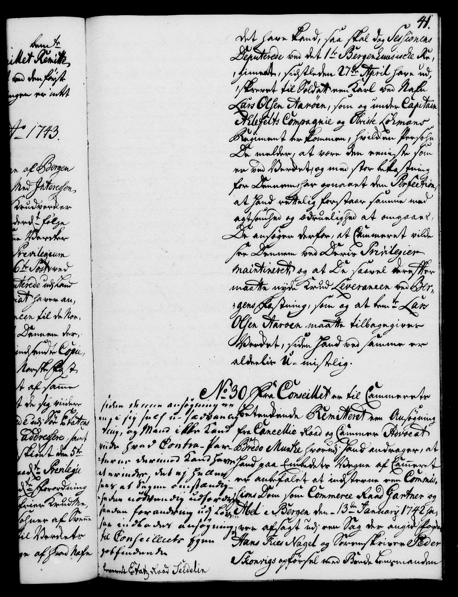 Rentekammeret, Kammerkanselliet, AV/RA-EA-3111/G/Gh/Gha/L0025: Norsk ekstraktmemorialprotokoll (merket RK 53.70), 1743-1744, s. 41