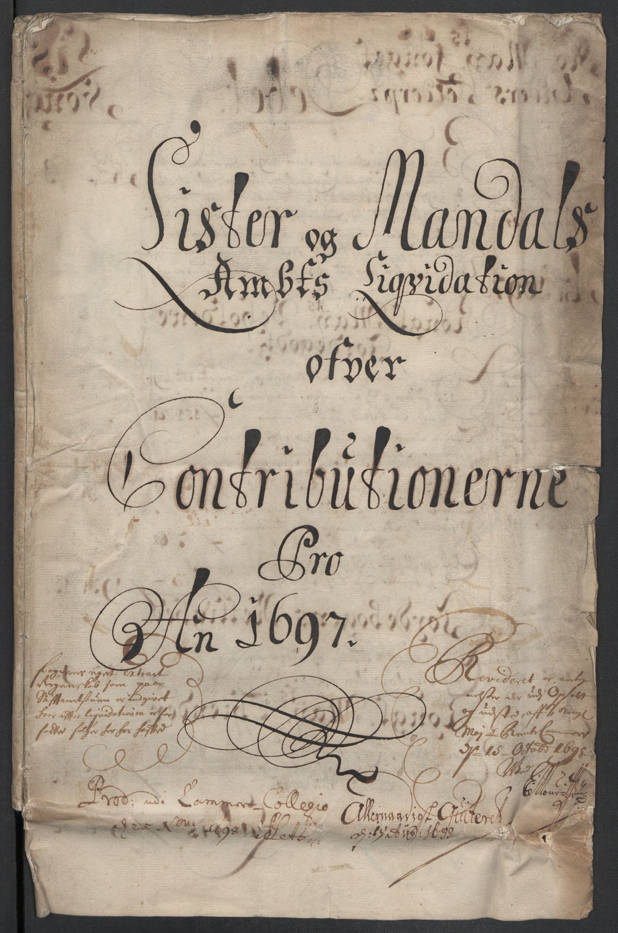 Rentekammeret inntil 1814, Reviderte regnskaper, Fogderegnskap, RA/EA-4092/R43/L2546: Fogderegnskap Lista og Mandal, 1696-1697, s. 177