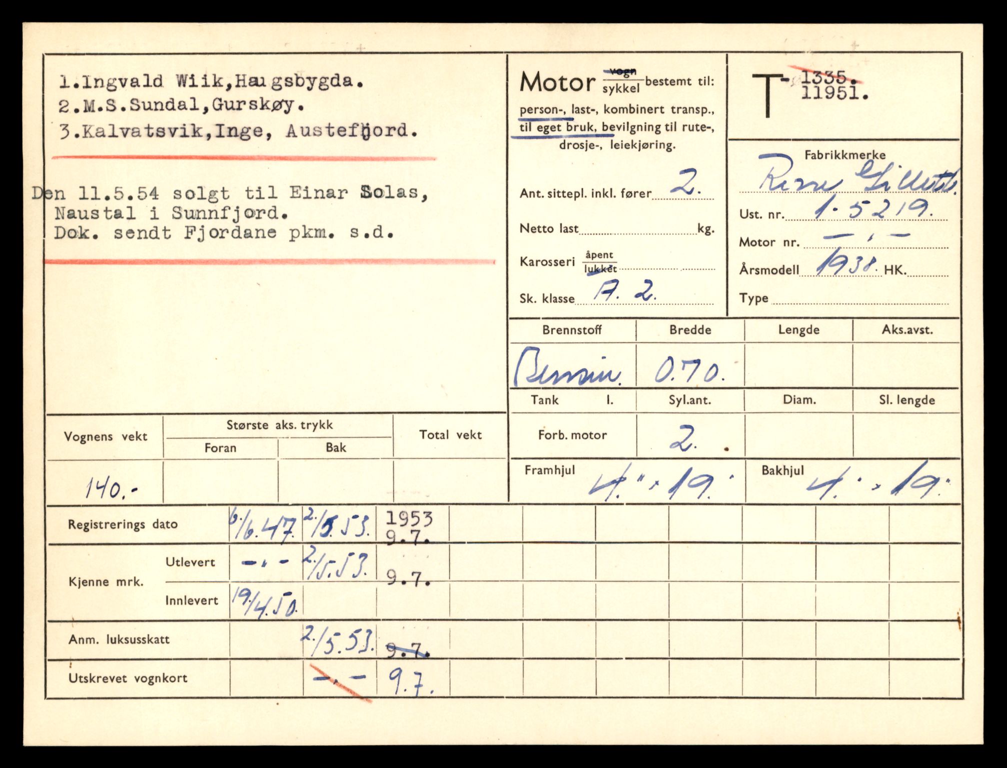 Møre og Romsdal vegkontor - Ålesund trafikkstasjon, AV/SAT-A-4099/F/Fe/L0031: Registreringskort for kjøretøy T 11800 - T 11996, 1927-1998, s. 2573