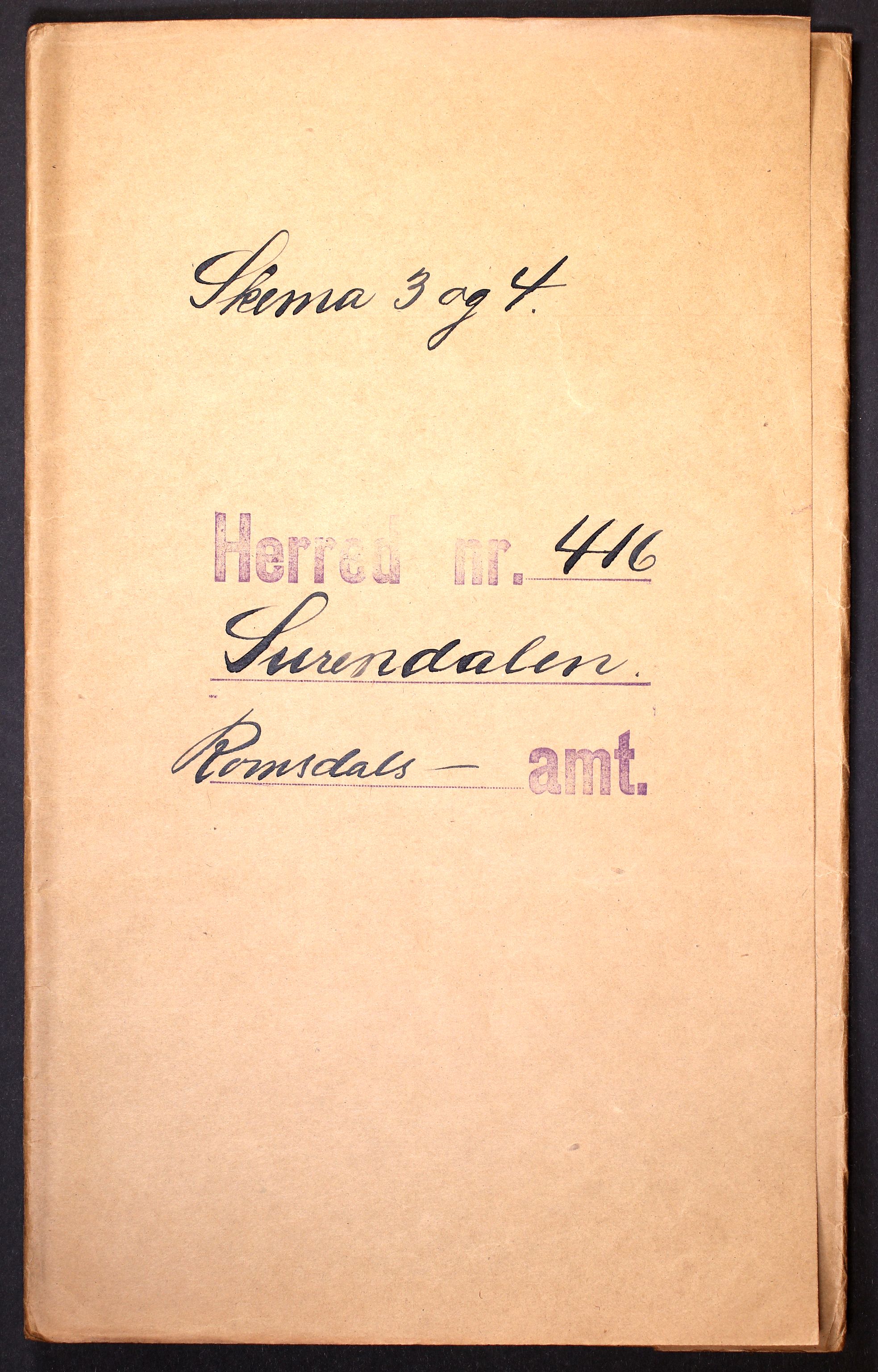 RA, Folketelling 1910 for 1566 Surnadal herred, 1910, s. 1