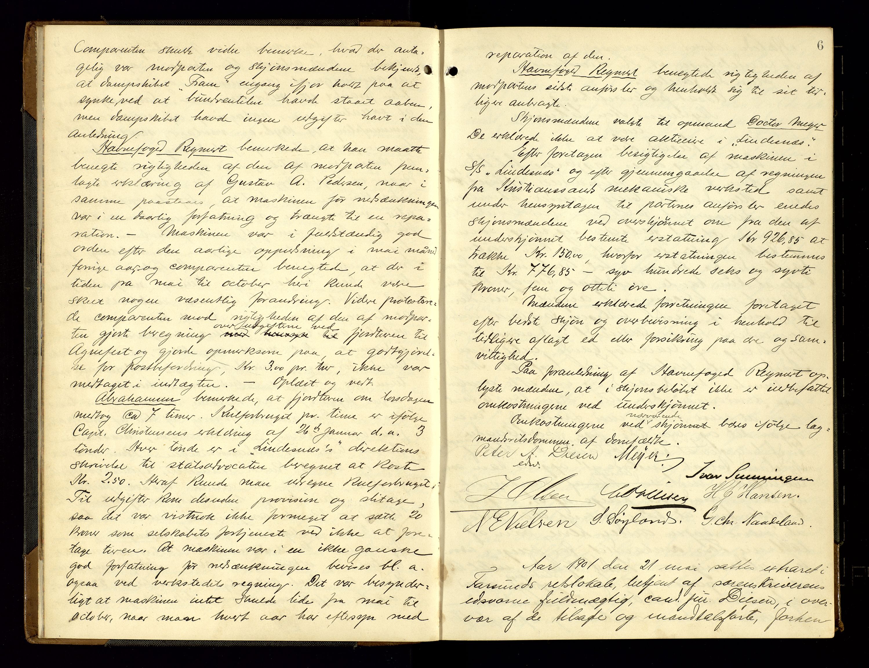 Lyngdal sorenskriveri, AV/SAK-1221-0004/F/Fb/L0093: Ekstrarettsprotokoll nr. 29, 1901-1904, s. 6