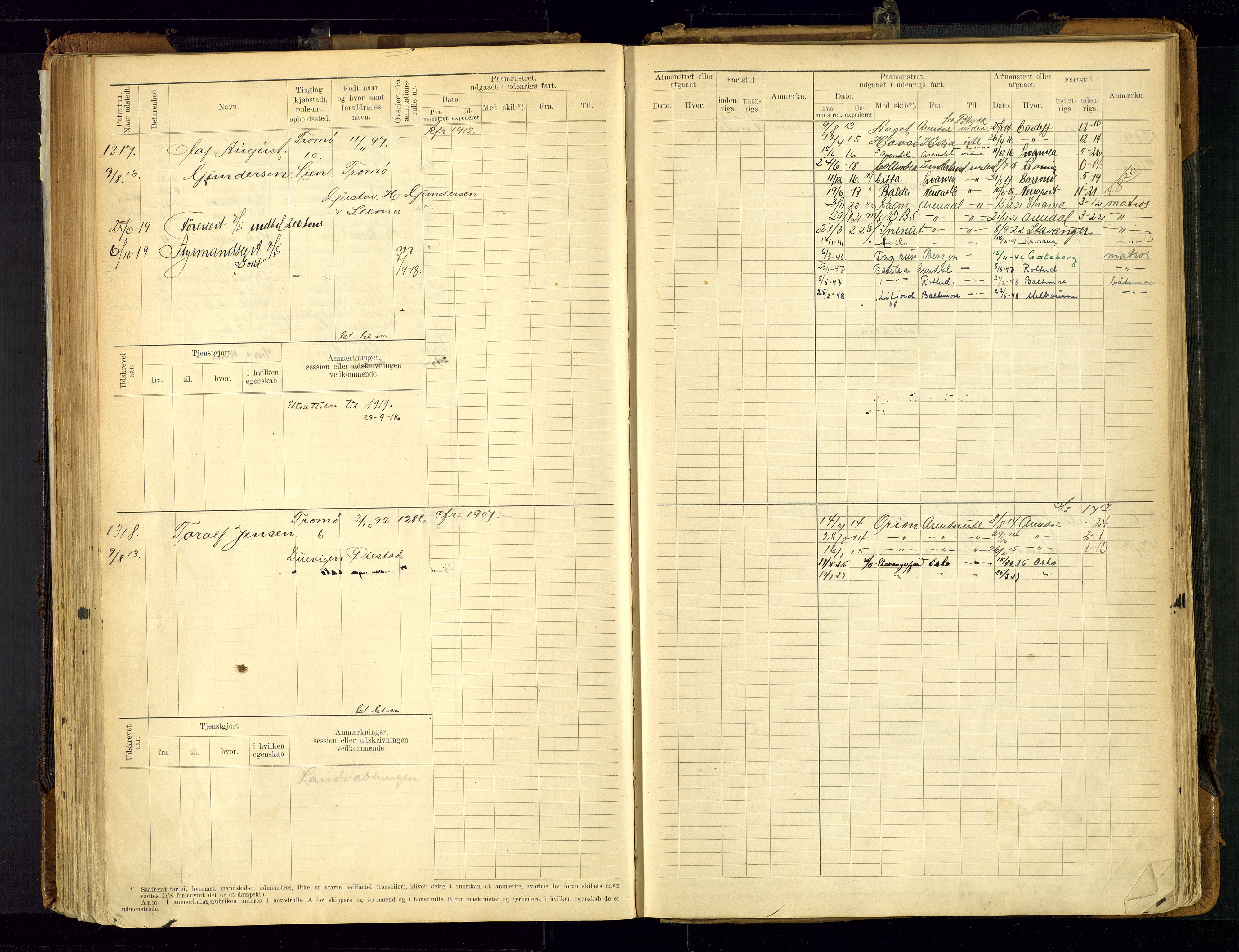 Arendal mønstringskrets, SAK/2031-0012/F/Fb/L0021: Hovedrulle A nr 969-1465, S-19, 1910-1914, s. 179