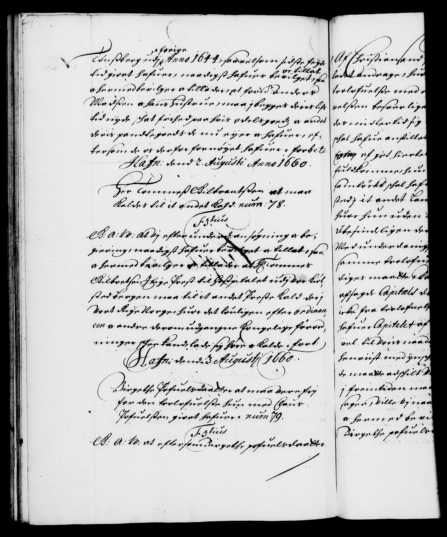 Danske Kanselli 1572-1799, RA/EA-3023/F/Fc/Fca/Fcaa/L0009: Norske registre (mikrofilm), 1657-1660, s. 202b