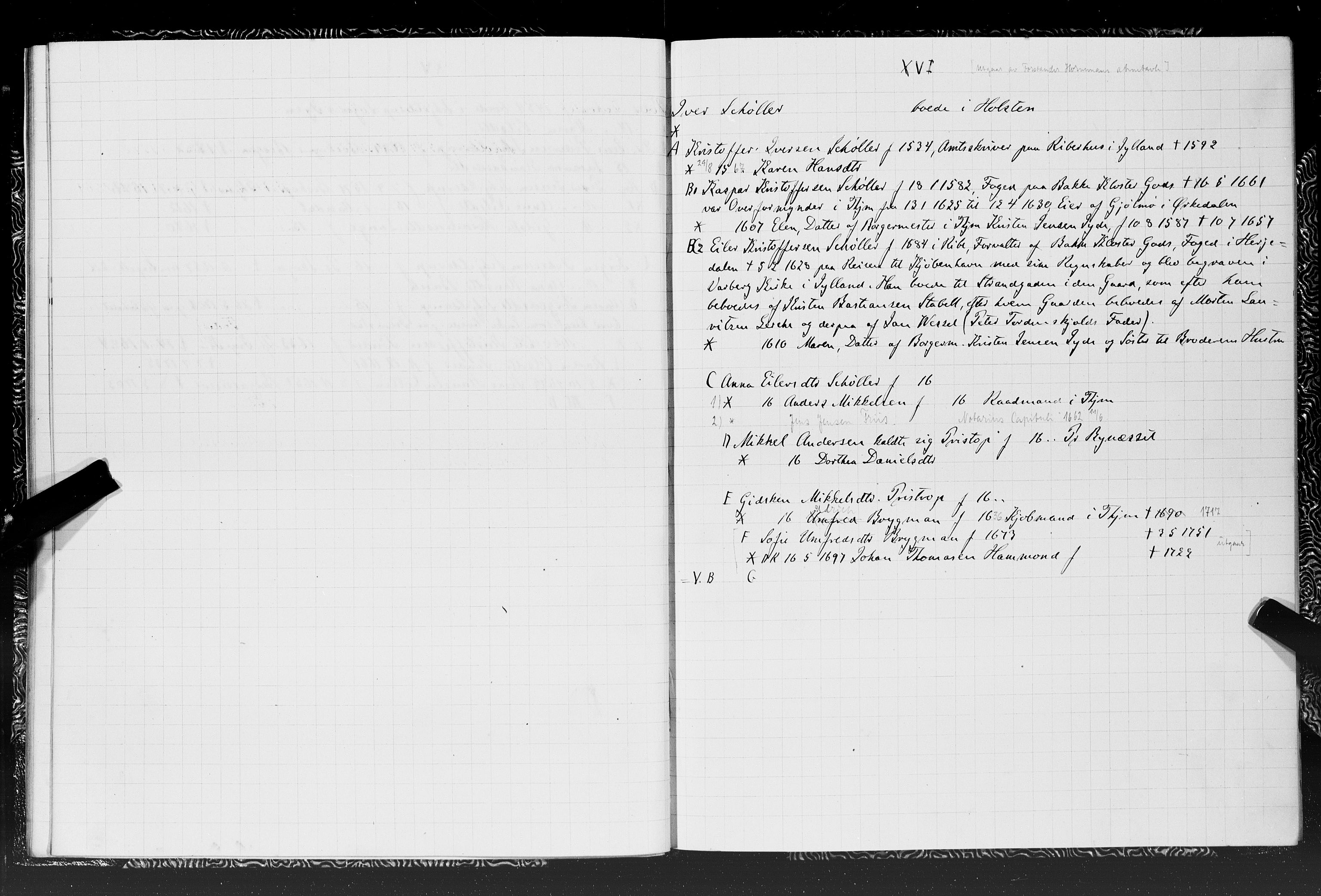 Hornemans samlinger, SAT/PA-X/A/L0014: Jakob Hersleb Hornemans forfedre, 1600-1886