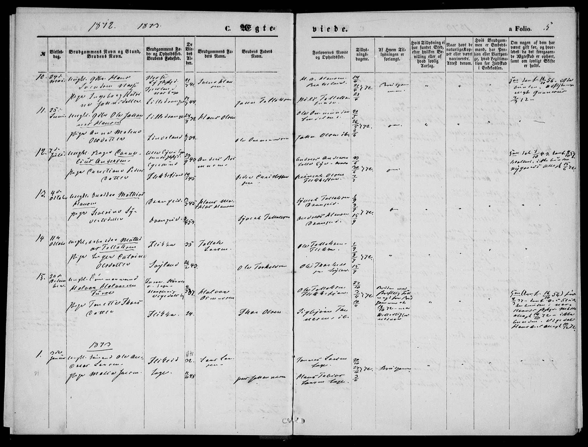 Flekkefjord sokneprestkontor, SAK/1111-0012/F/Fa/Fac/L0006: Ministerialbok nr. A 6, 1871-1874, s. 5