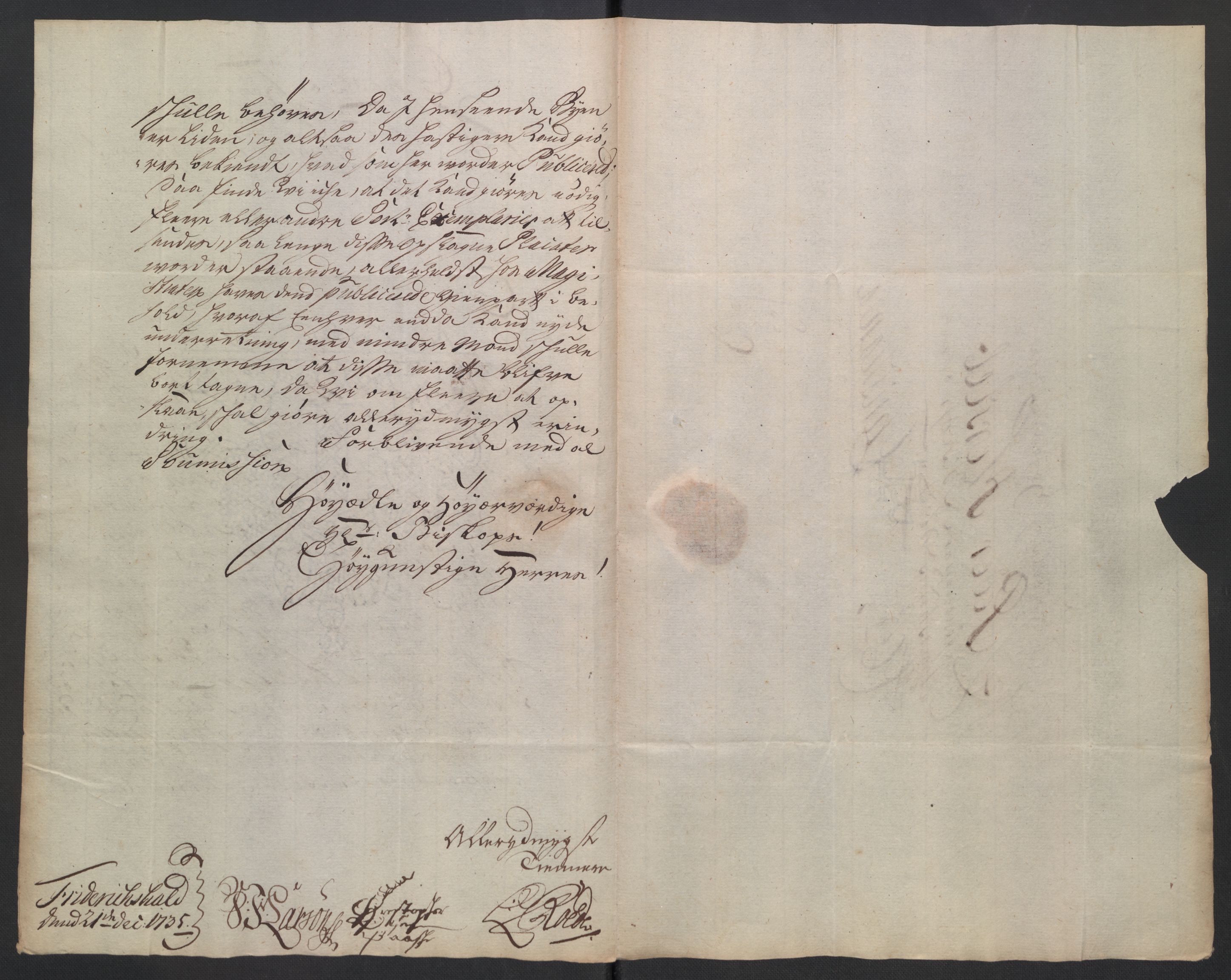 Oslo stiftsdireksjon, AV/SAO-A-11085/K/Kb/L0003/0004: Oslo Hospital / Auksjoner over Hospitalets eiendommer: Korrespondanse, 1735-1736, s. 33