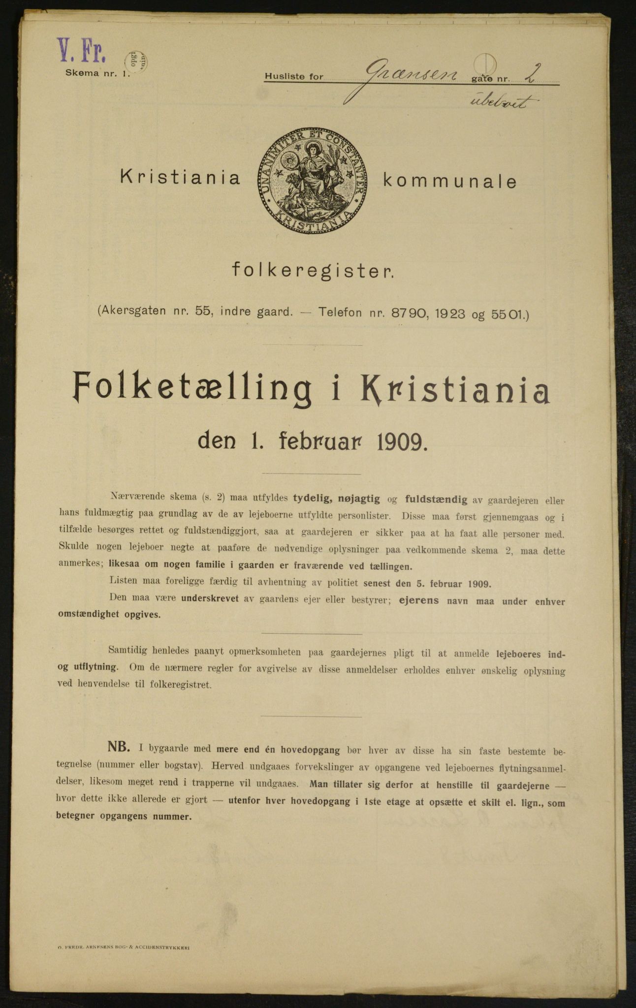 OBA, Kommunal folketelling 1.2.1909 for Kristiania kjøpstad, 1909, s. 26971