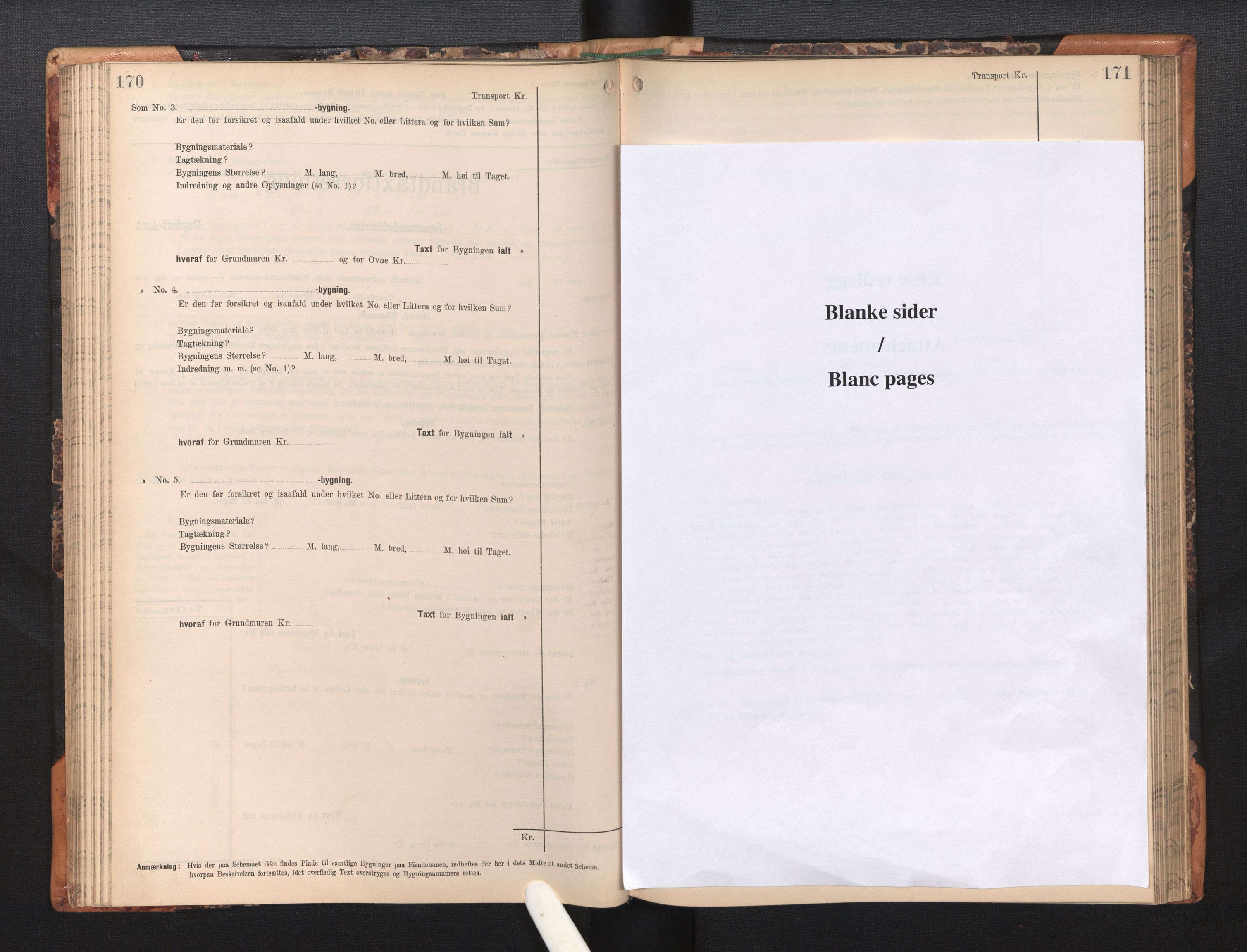 Byfogd og Byskriver i Bergen, SAB/A-3401/11/11Da/L0031: Branntakstprotokoll, 1907-1915, s. 170-171