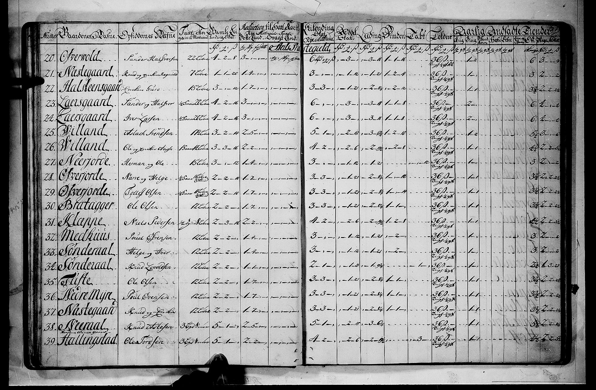 Rentekammeret inntil 1814, Realistisk ordnet avdeling, RA/EA-4070/N/Nb/Nbf/L0110: Ringerike og Hallingdal matrikkelprotokoll, 1723, s. 20b-21a