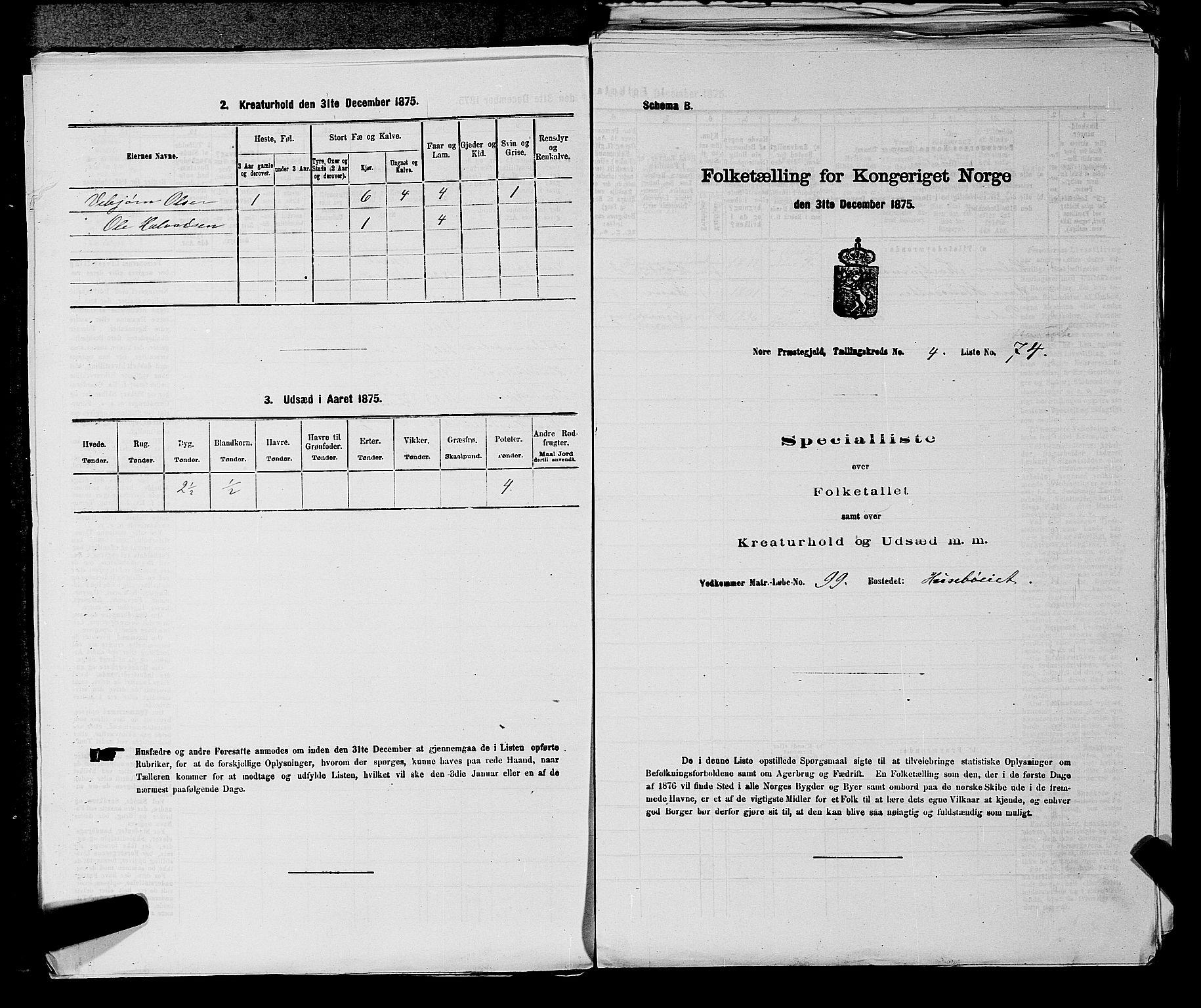 SAKO, Folketelling 1875 for 0633P Nore prestegjeld, 1875, s. 470