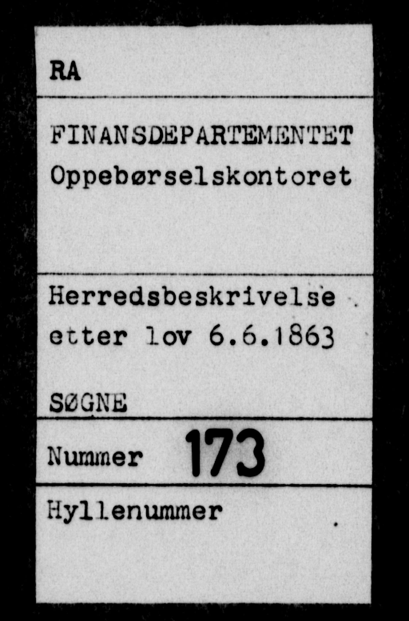 Matrikkelrevisjonen av 1863, RA/S-1530/F/Fe/L0173: Søgne, 1863