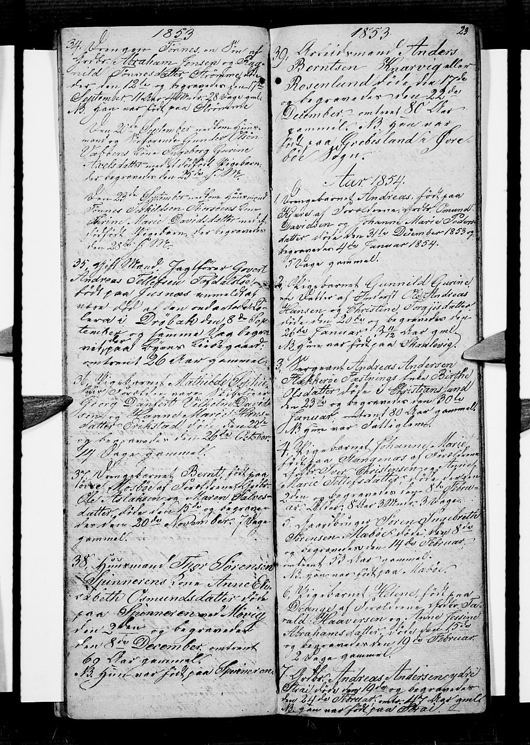 Oddernes sokneprestkontor, SAK/1111-0033/F/Fb/Fba/L0005: Klokkerbok nr. B 5, 1846-1859, s. 23