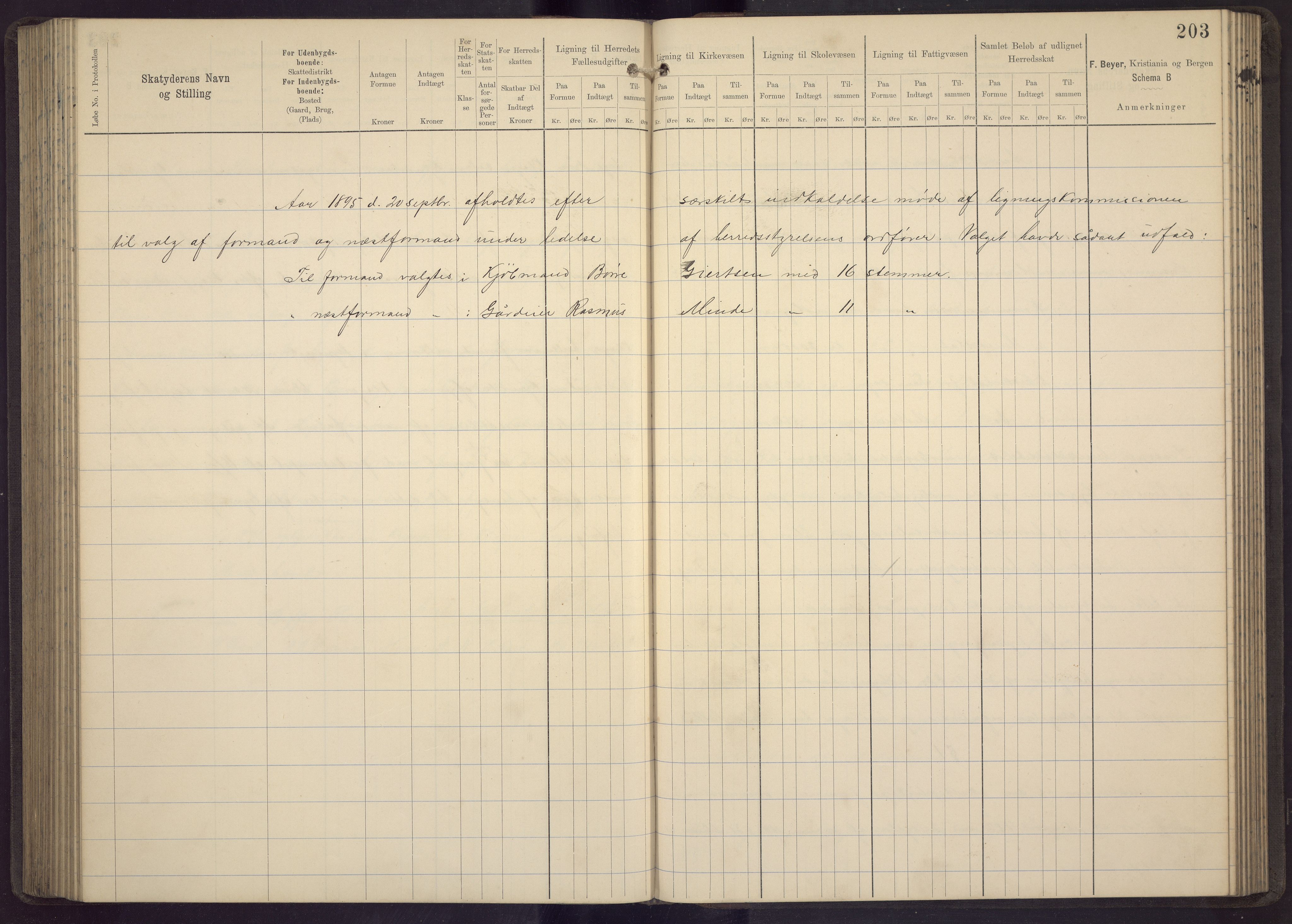 Fana kommune. Herredskassereren, BBA/A-0504/J/Jc/L0005: Skattelister/ligningsprotokoll, 1892-1896, s. 205