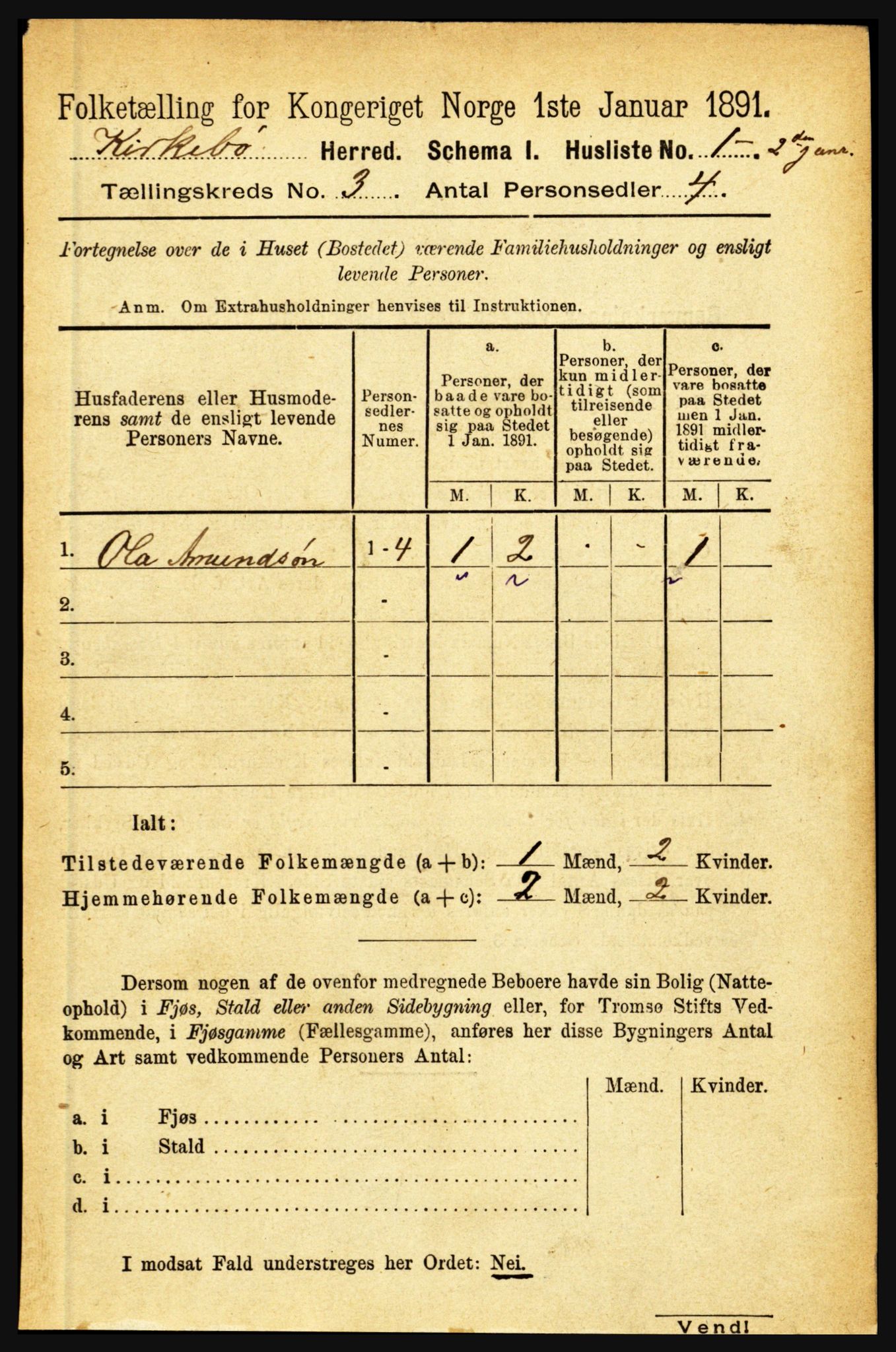 RA, Folketelling 1891 for 1416 Kyrkjebø herred, 1891, s. 492