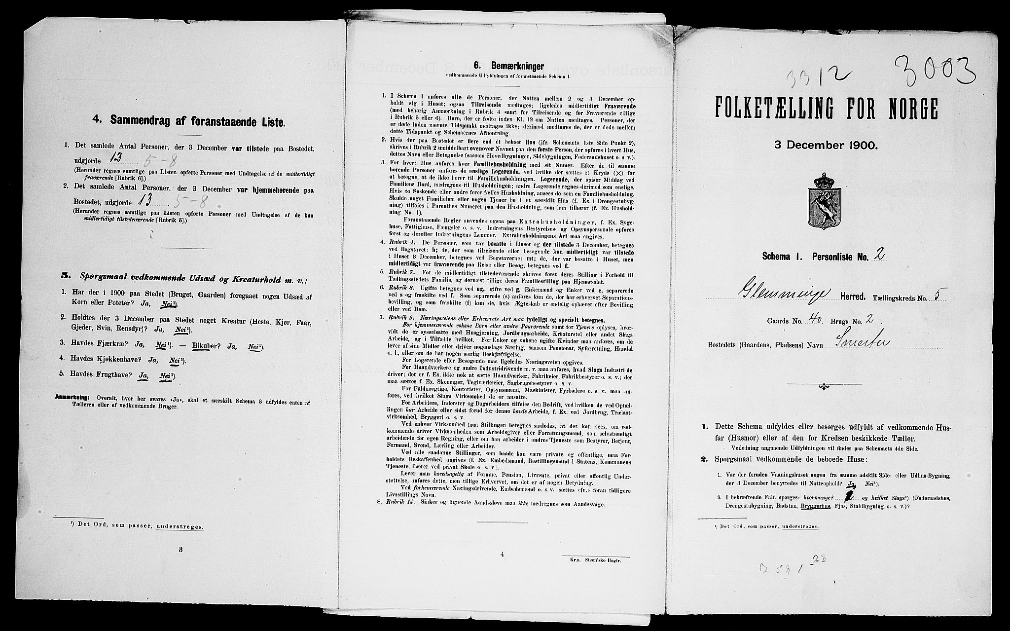 SAO, Folketelling 1900 for 0132 Glemmen herred, 1900, s. 71