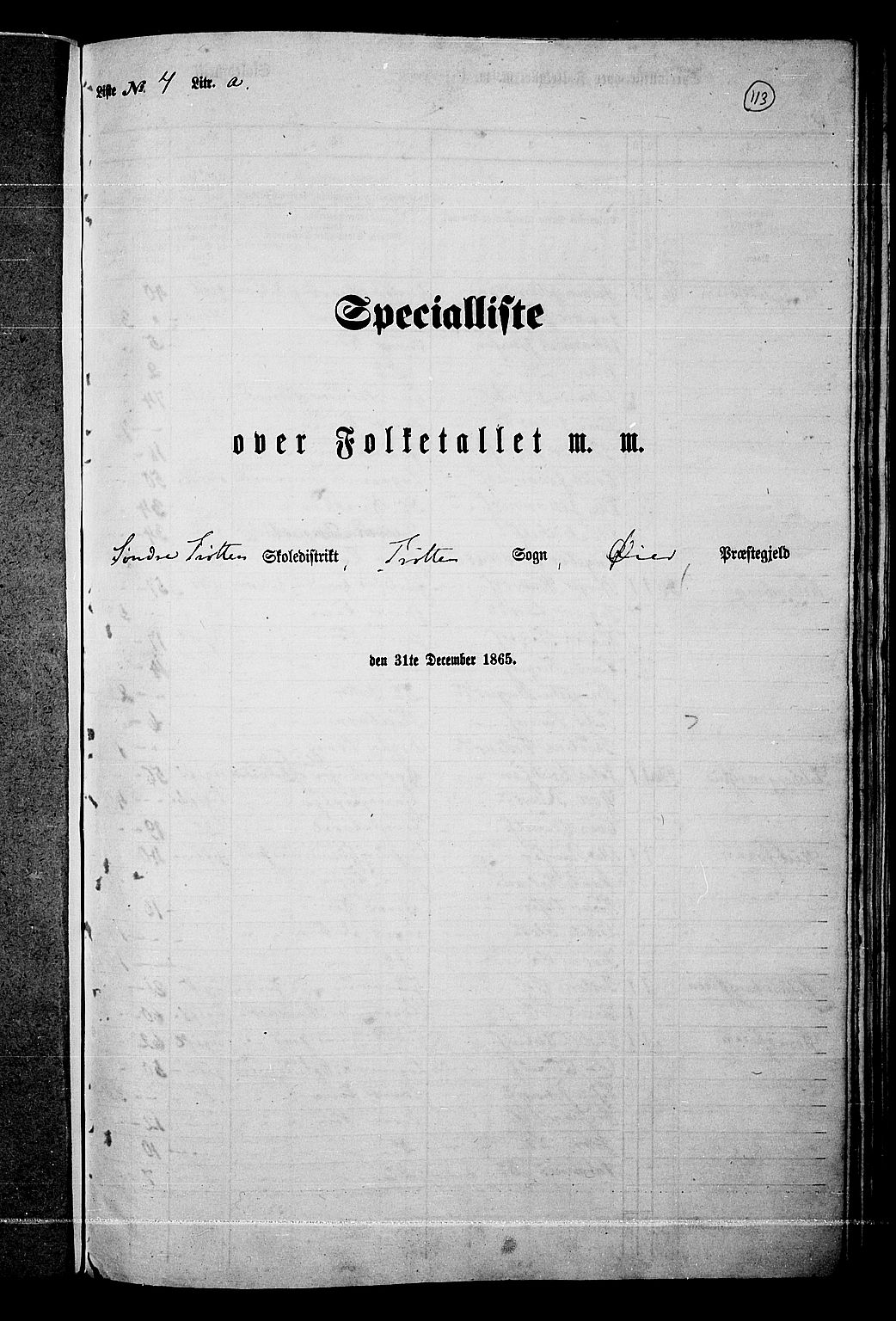 RA, Folketelling 1865 for 0521P Øyer prestegjeld, 1865, s. 99