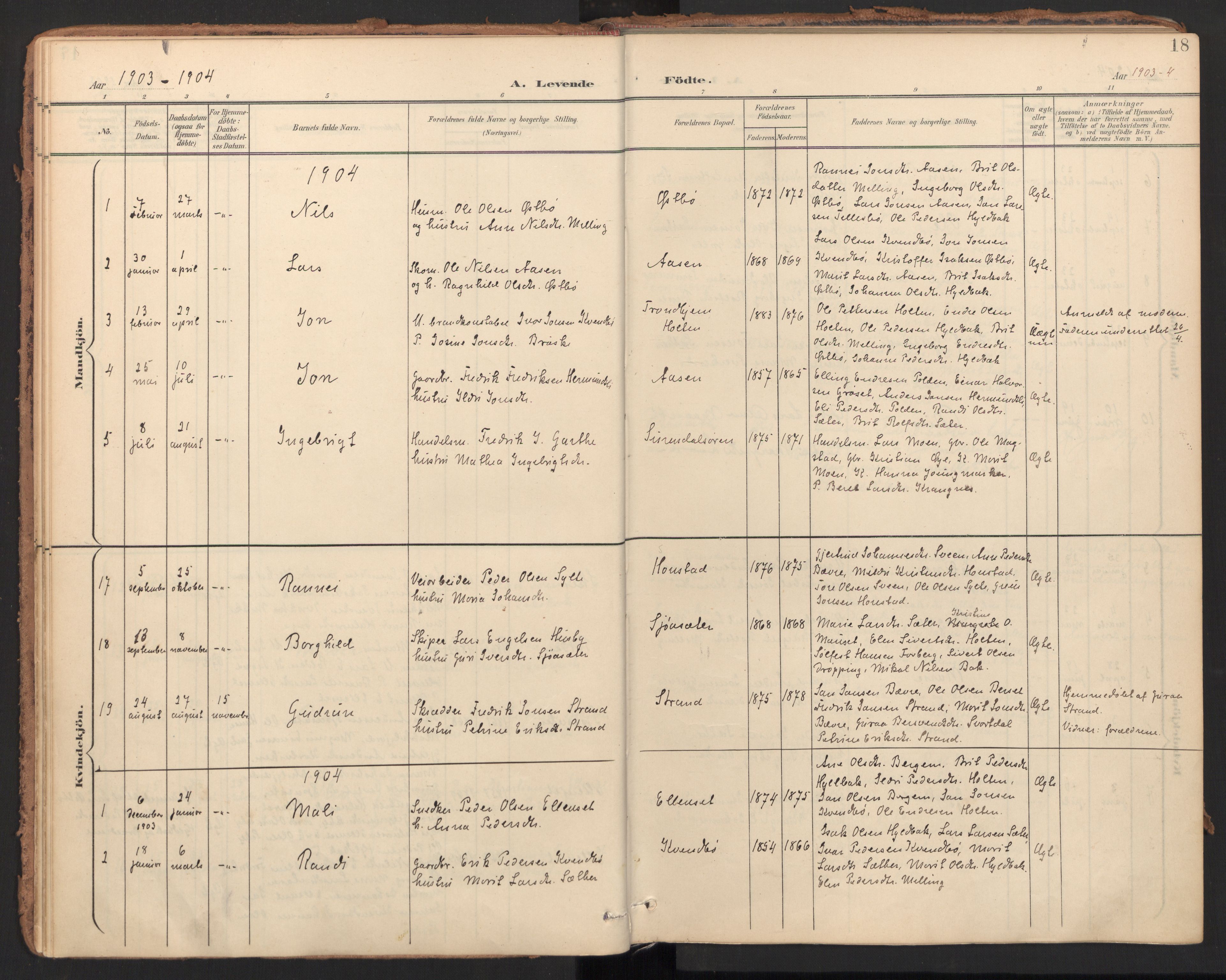 Ministerialprotokoller, klokkerbøker og fødselsregistre - Møre og Romsdal, AV/SAT-A-1454/596/L1057: Ministerialbok nr. 596A02, 1900-1917, s. 18