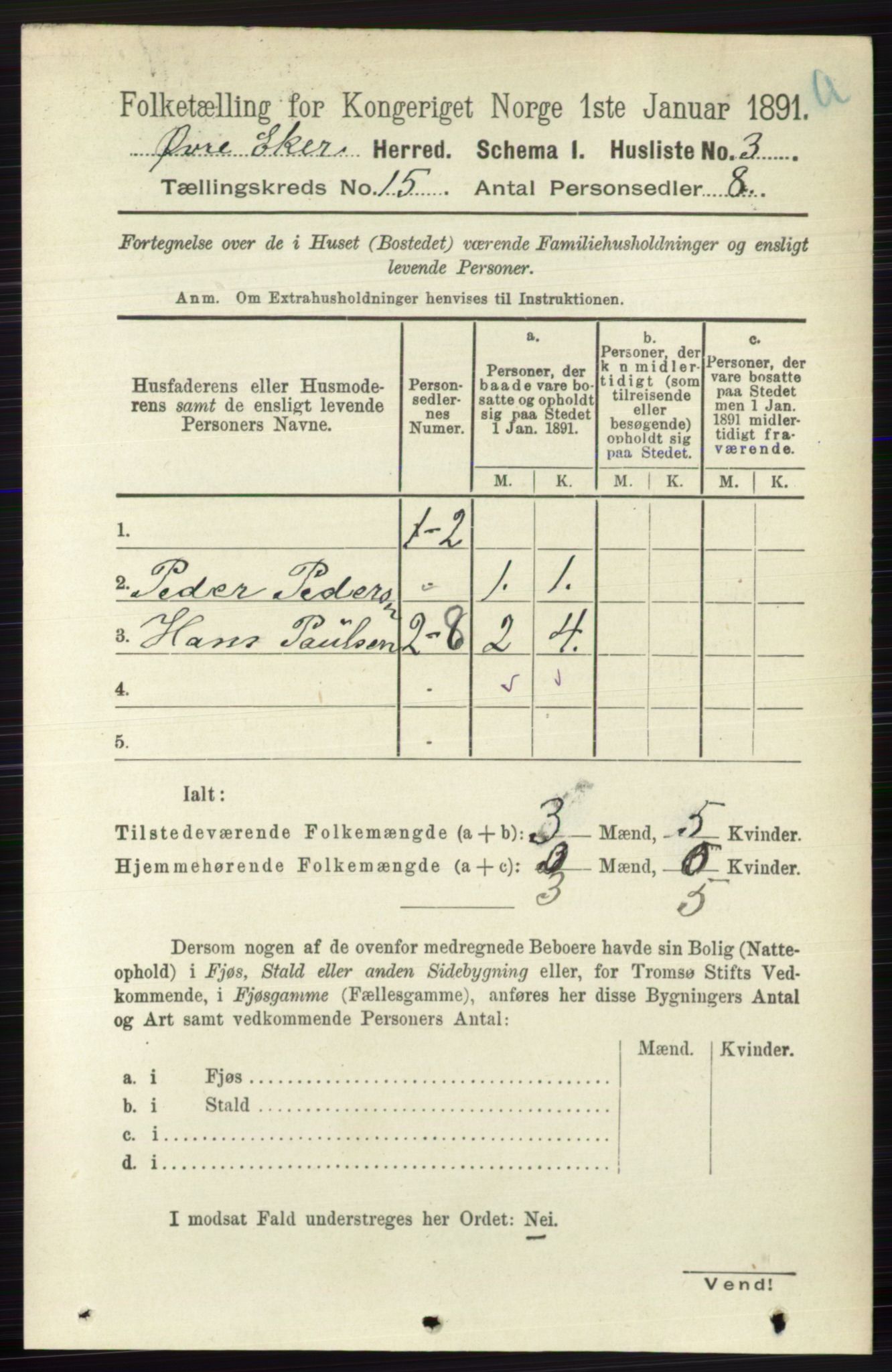 RA, Folketelling 1891 for 0624 Øvre Eiker herred, 1891, s. 6927