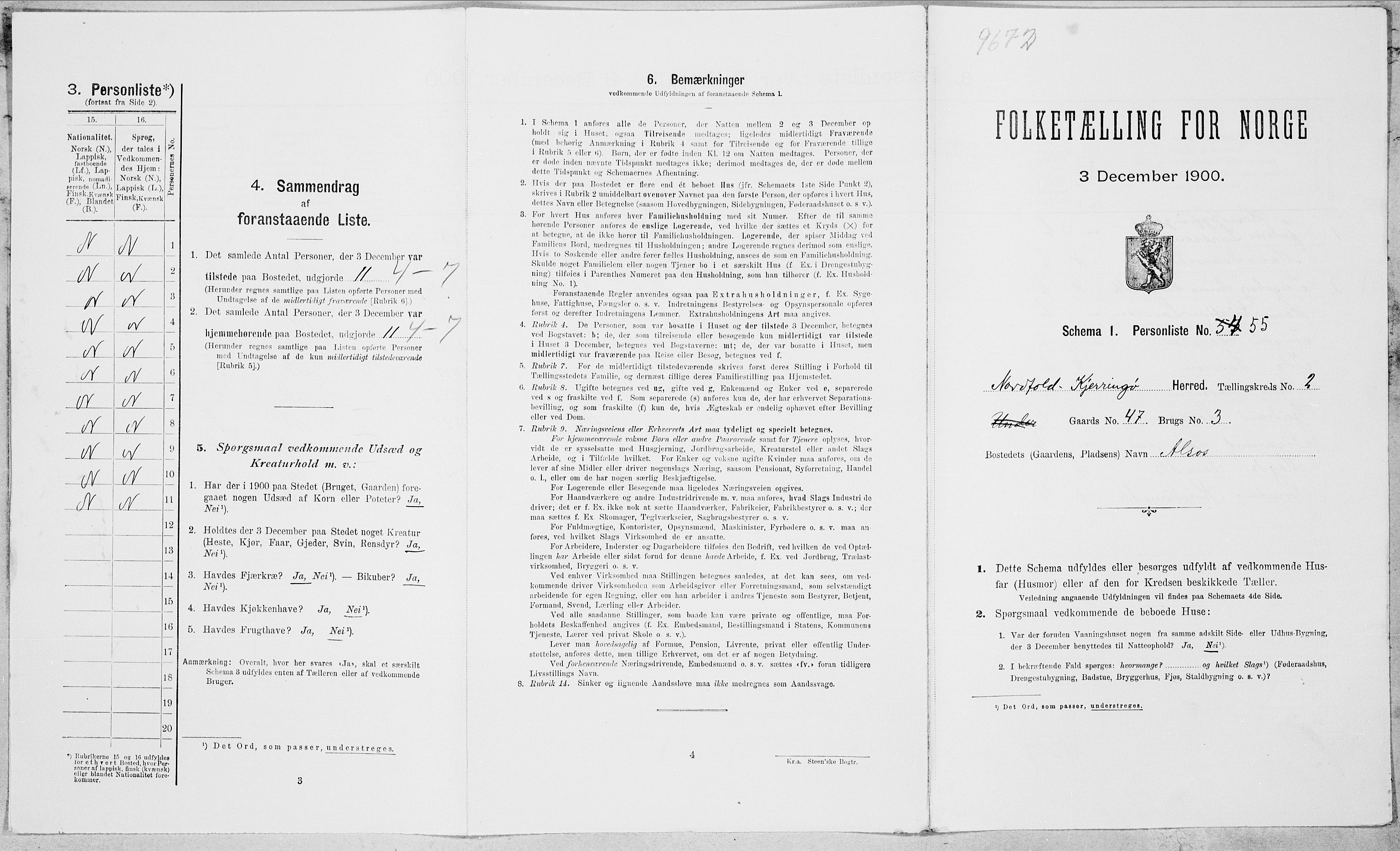 SAT, Folketelling 1900 for 1846 Nordfold-Kjerringøy herred, 1900, s. 246