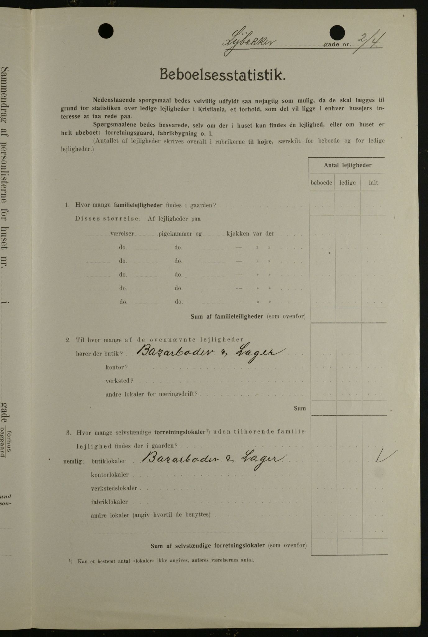 OBA, Kommunal folketelling 1.2.1908 for Kristiania kjøpstad, 1908, s. 52328