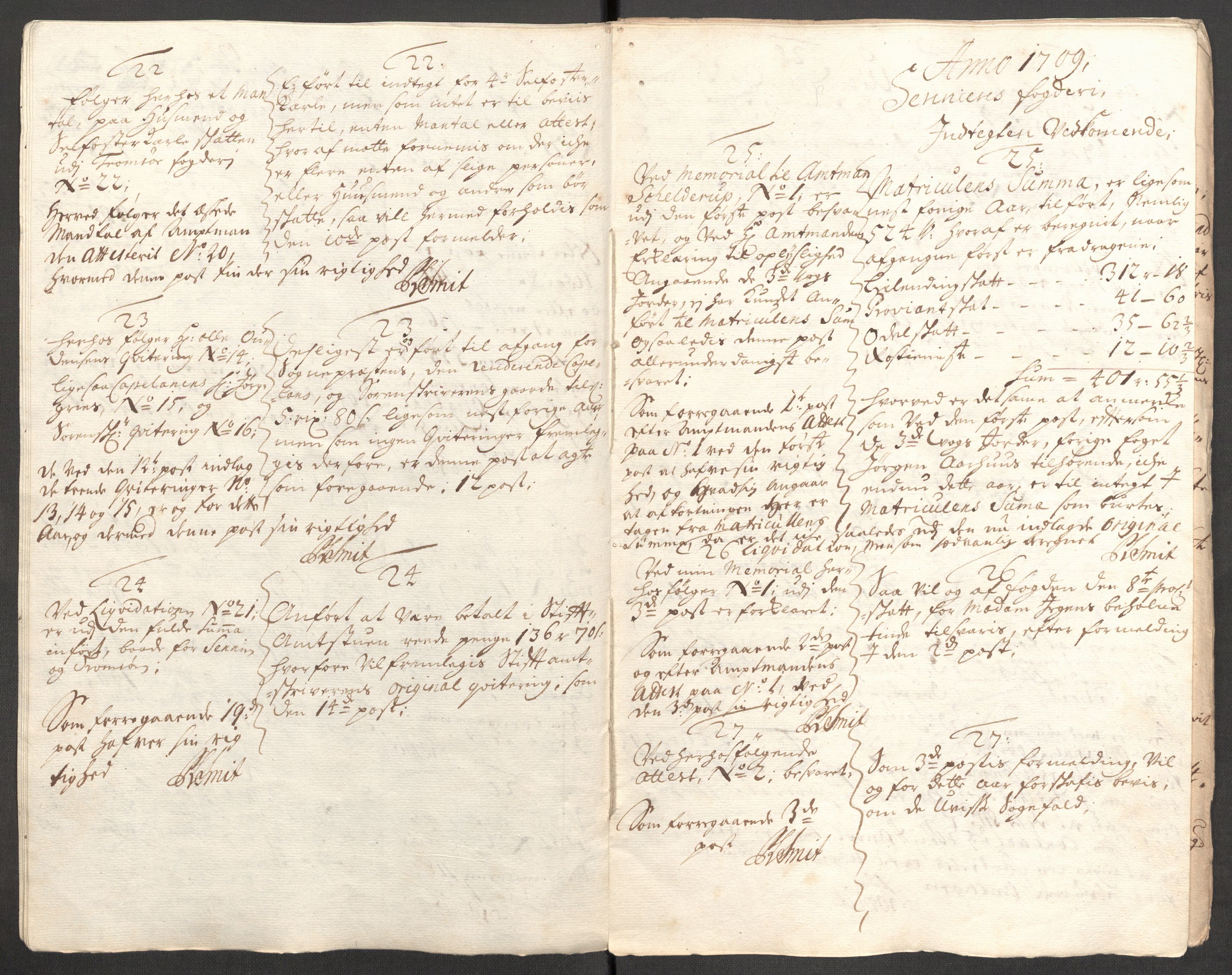 Rentekammeret inntil 1814, Reviderte regnskaper, Fogderegnskap, AV/RA-EA-4092/R68/L4757: Fogderegnskap Senja og Troms, 1708-1710, s. 85