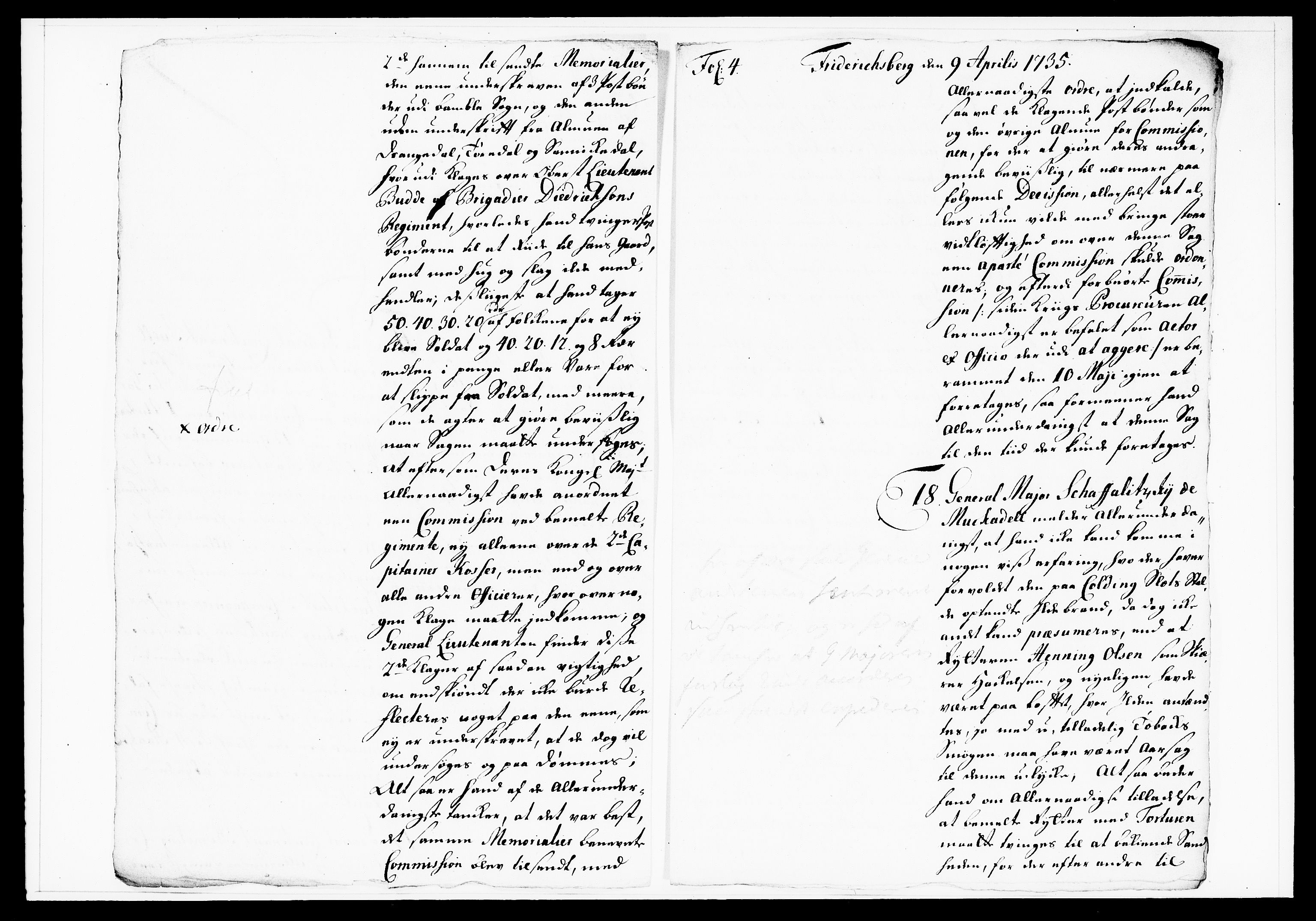Krigskollegiet, Krigskancelliet, DRA/A-0006/-/1122-1129: Refererede sager, 1735, s. 164