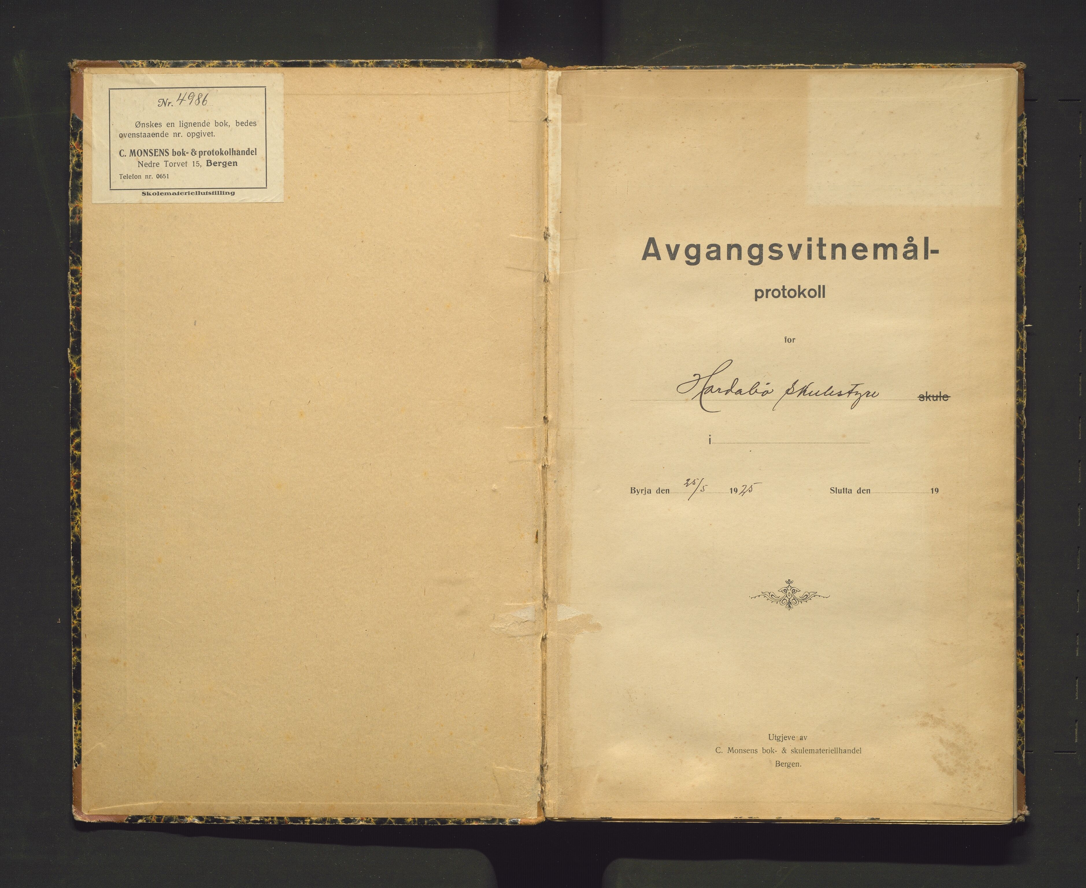 Hordabø kommune. Barneskulane, IKAH/1260a-231/F/Fb/L0001: Avgangsvitnemålsprotokoll for skulane i Hordabø, 1925-1956