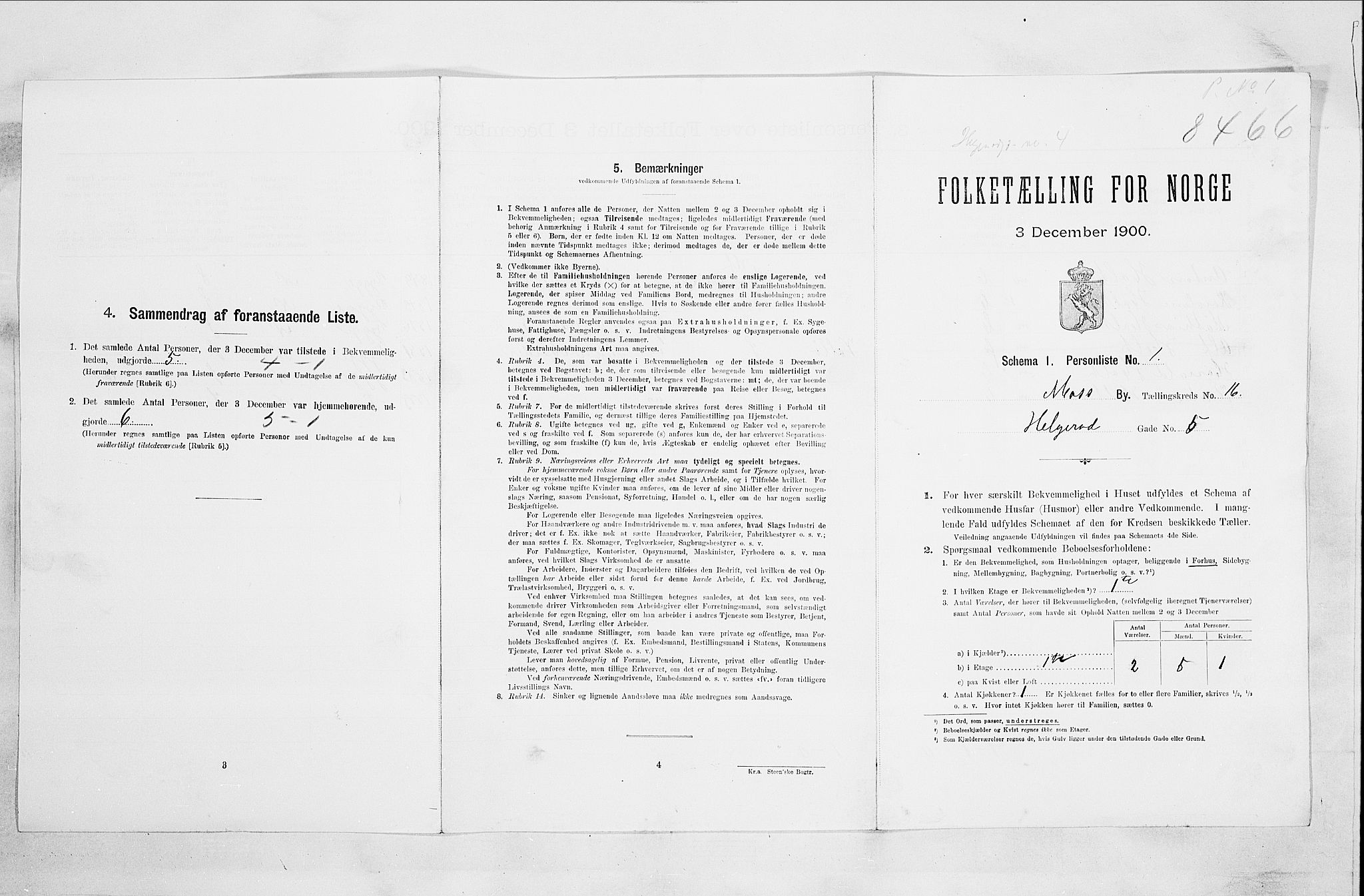 SAO, Folketelling 1900 for 0104 Moss kjøpstad, 1900