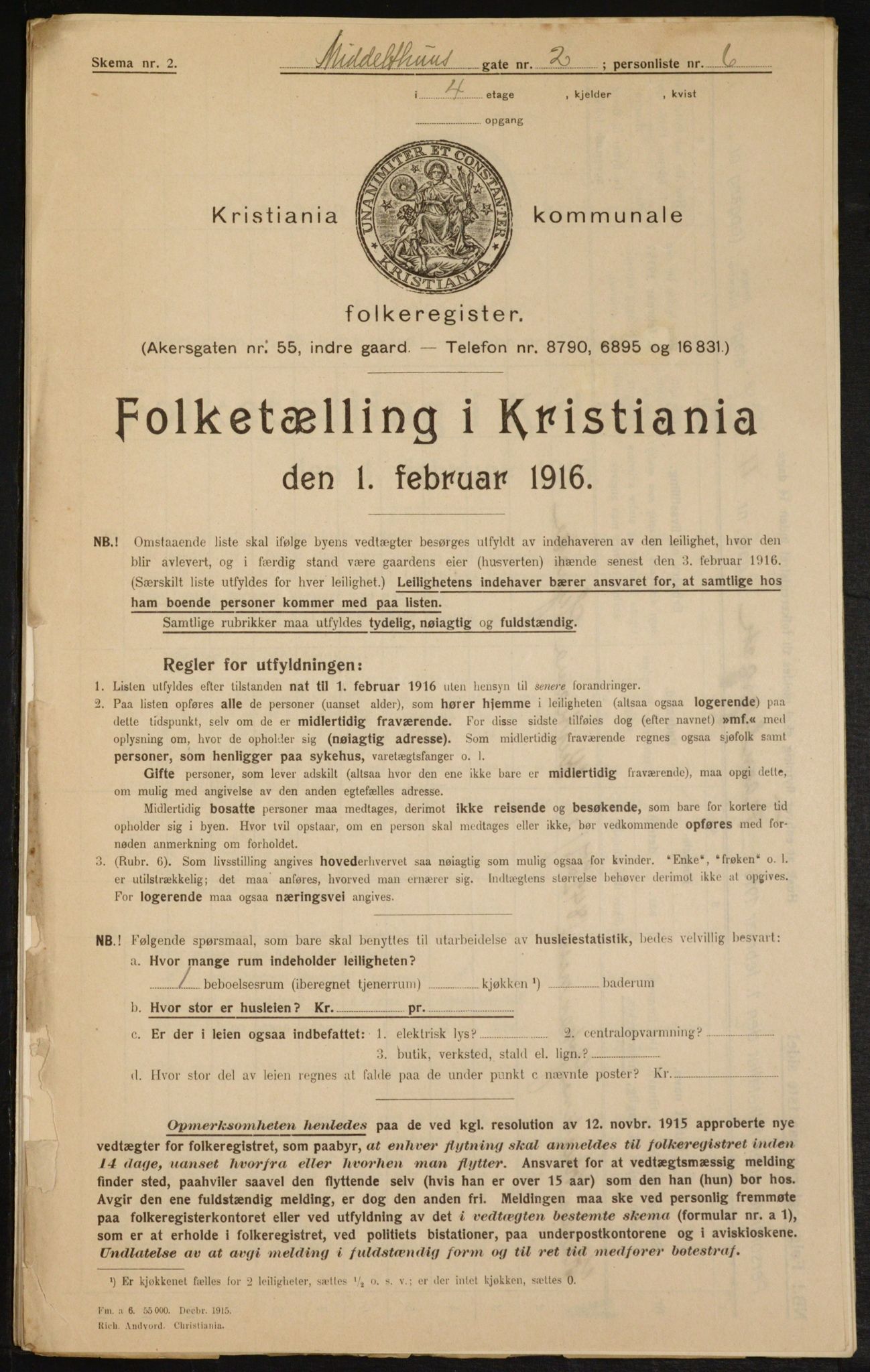 OBA, Kommunal folketelling 1.2.1916 for Kristiania, 1916, s. 66962