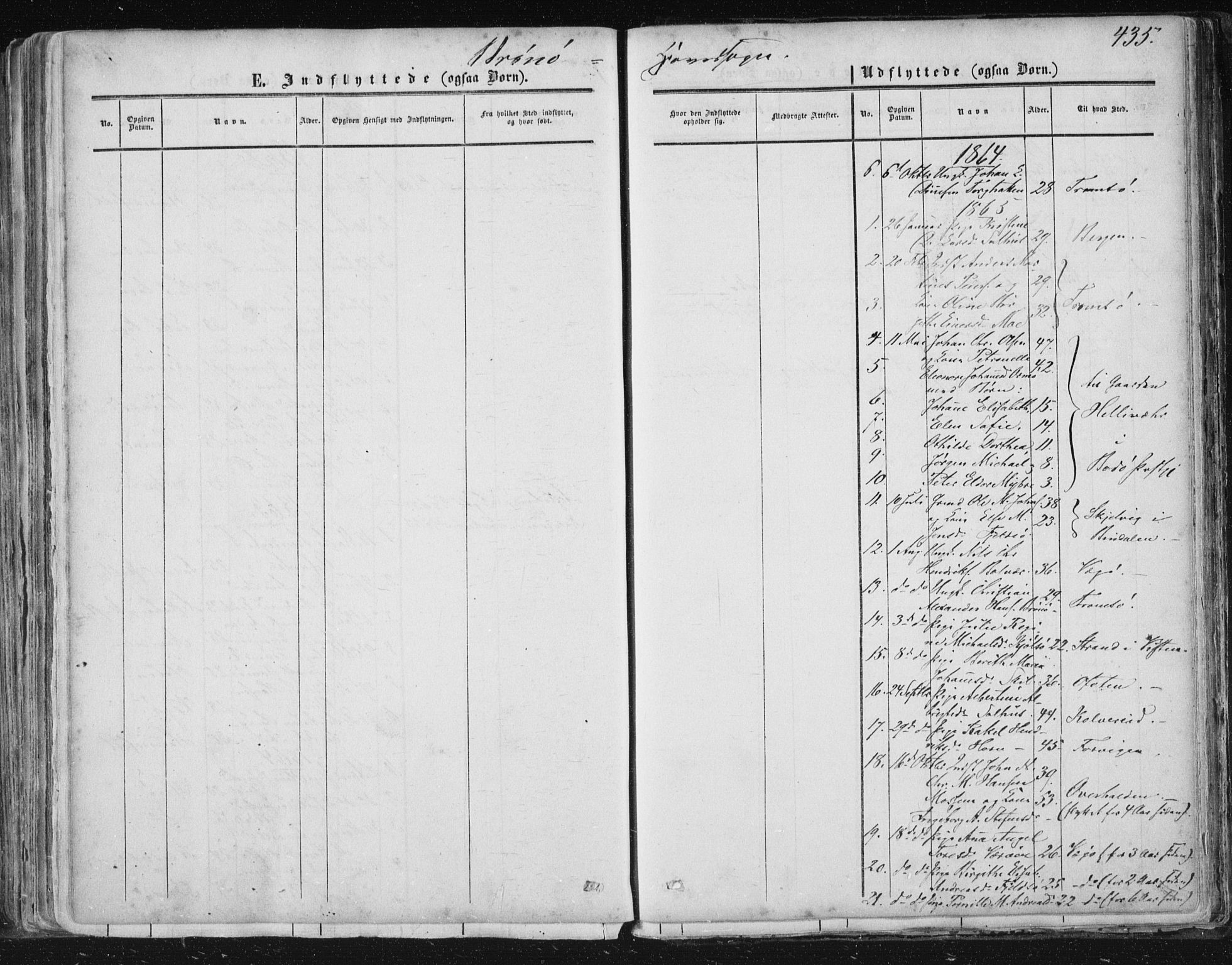 Ministerialprotokoller, klokkerbøker og fødselsregistre - Nordland, AV/SAT-A-1459/813/L0198: Ministerialbok nr. 813A08, 1834-1874, s. 435