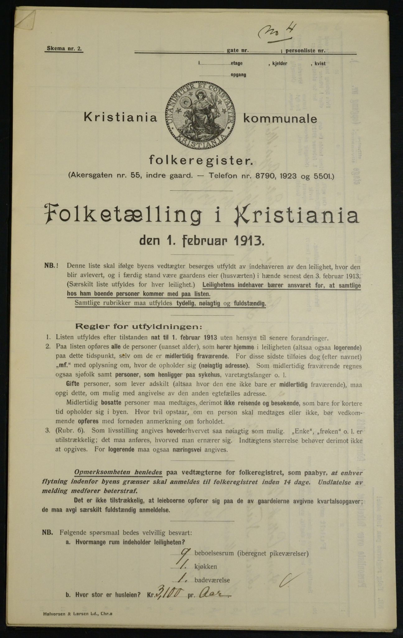 OBA, Kommunal folketelling 1.2.1913 for Kristiania, 1913, s. 10179