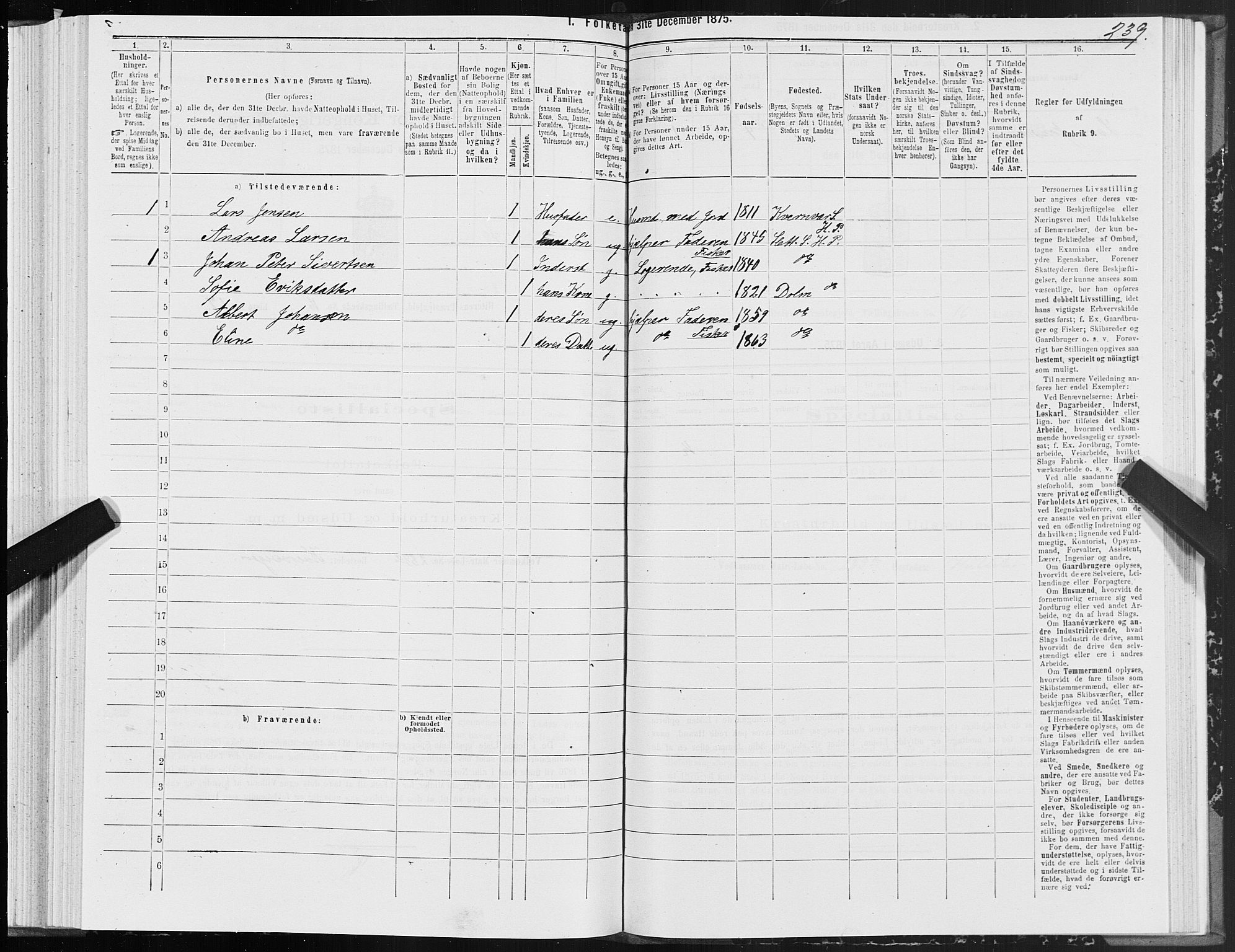 SAT, Folketelling 1875 for 1617P Hitra prestegjeld, 1875, s. 8239