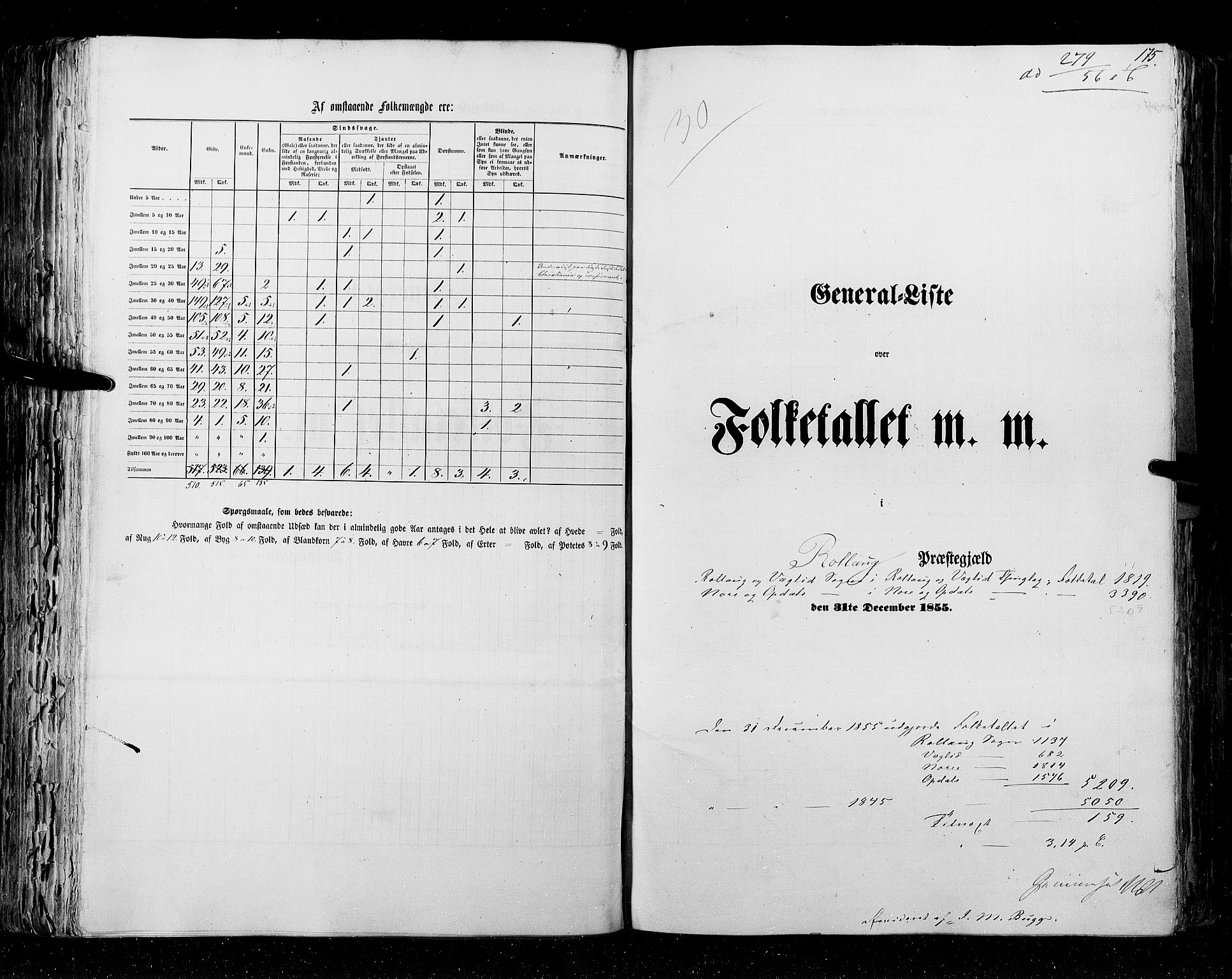 RA, Folketellingen 1855, bind 2: Kristians amt, Buskerud amt og Jarlsberg og Larvik amt, 1855, s. 175